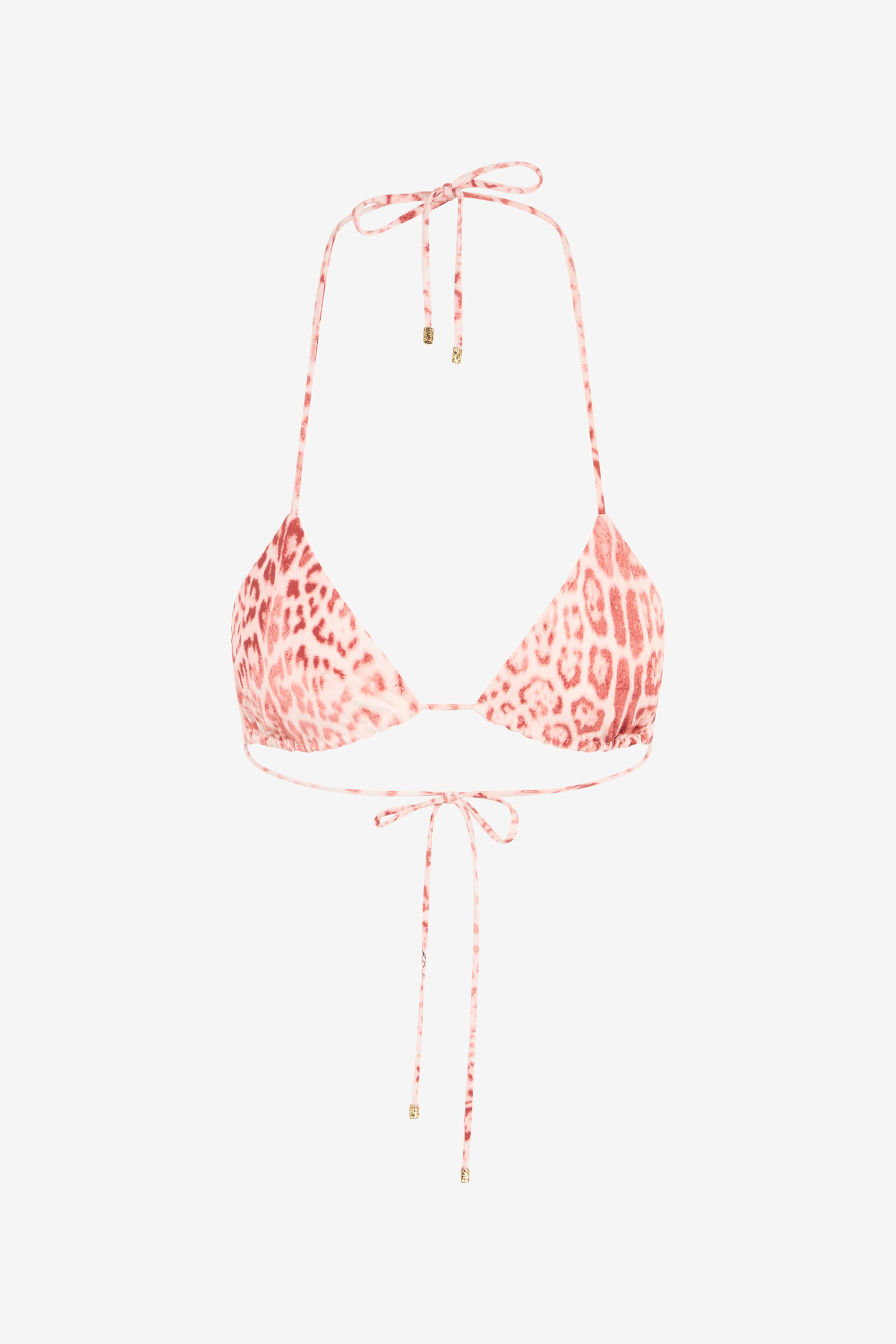 Roberto Cavalli Jaguar Pink Print Bikini Top
