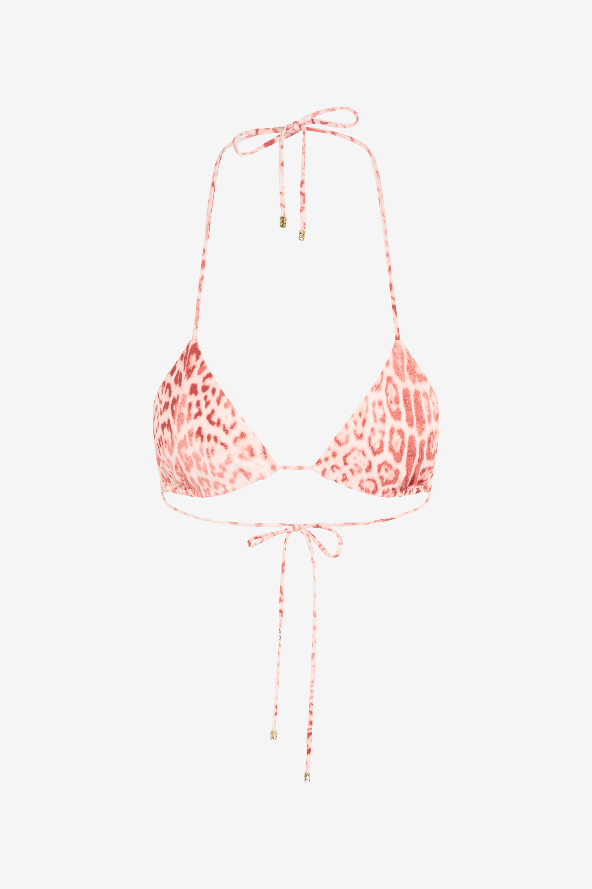 Roberto Cavalli Women's Pink Jaguar Print Bikini Top - Bikini