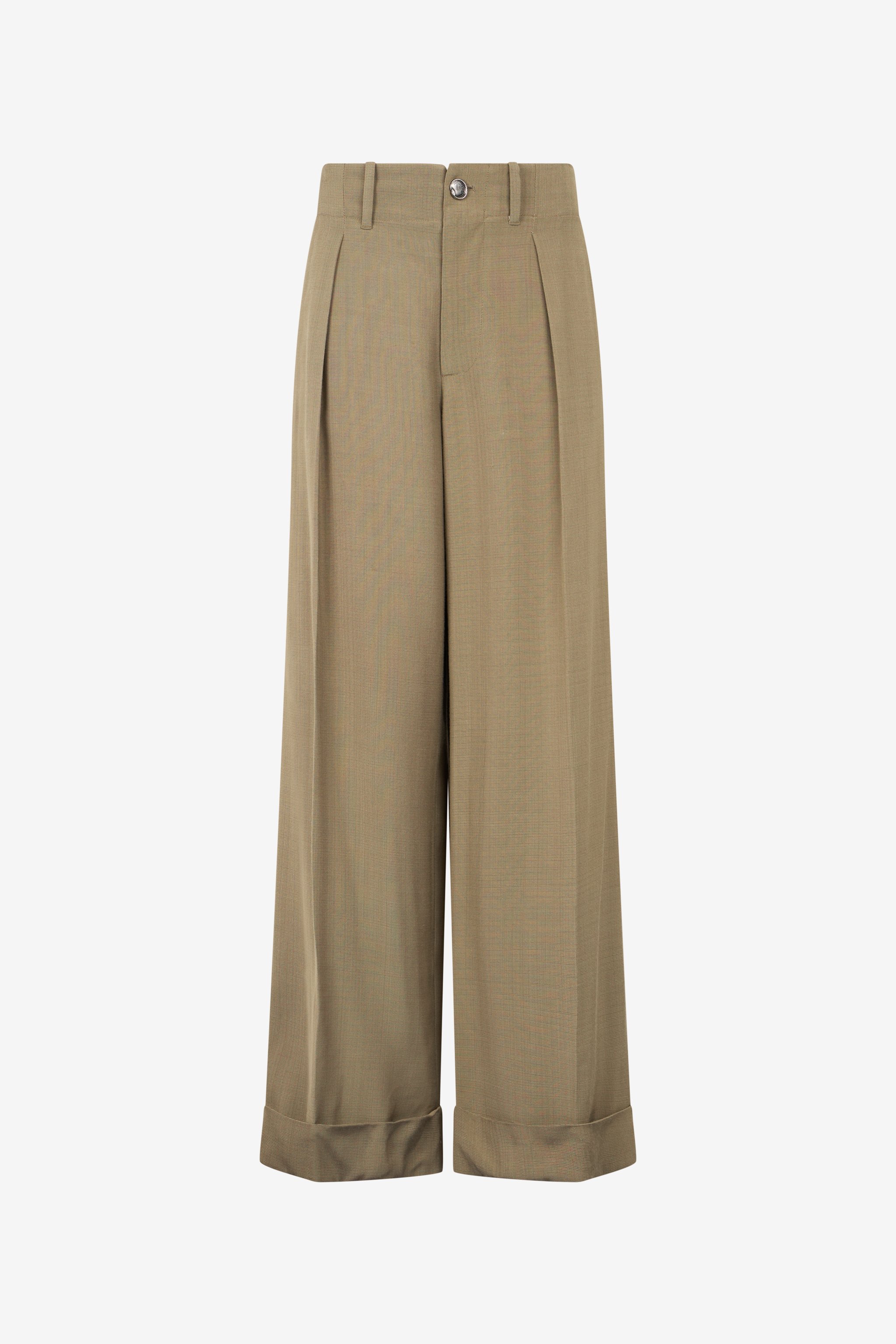 Roberto Cavalli Palazzo Pants With Pleat Detail In Brown