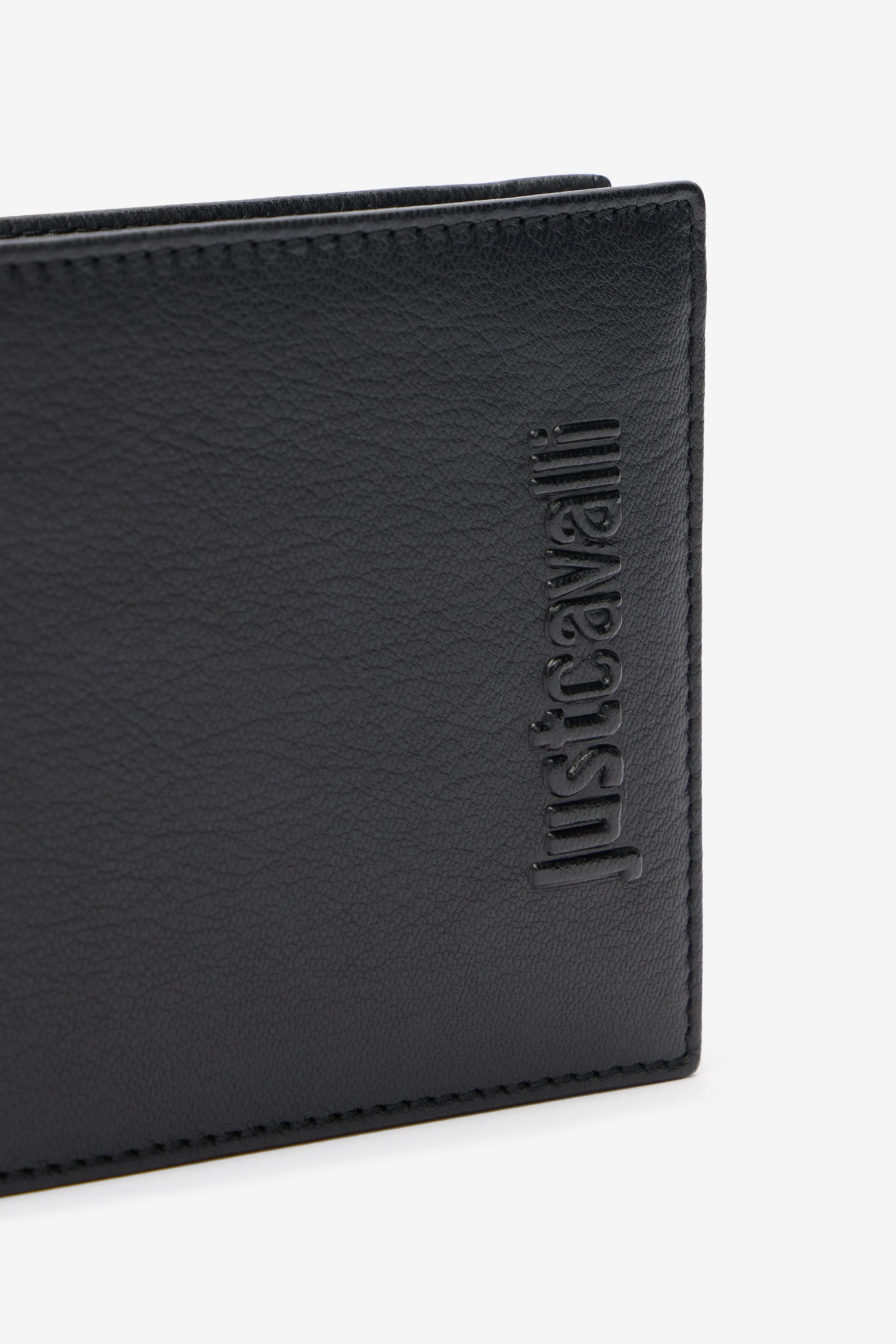 Just Cavalli Black Bifold Wallet with Embossed Logo