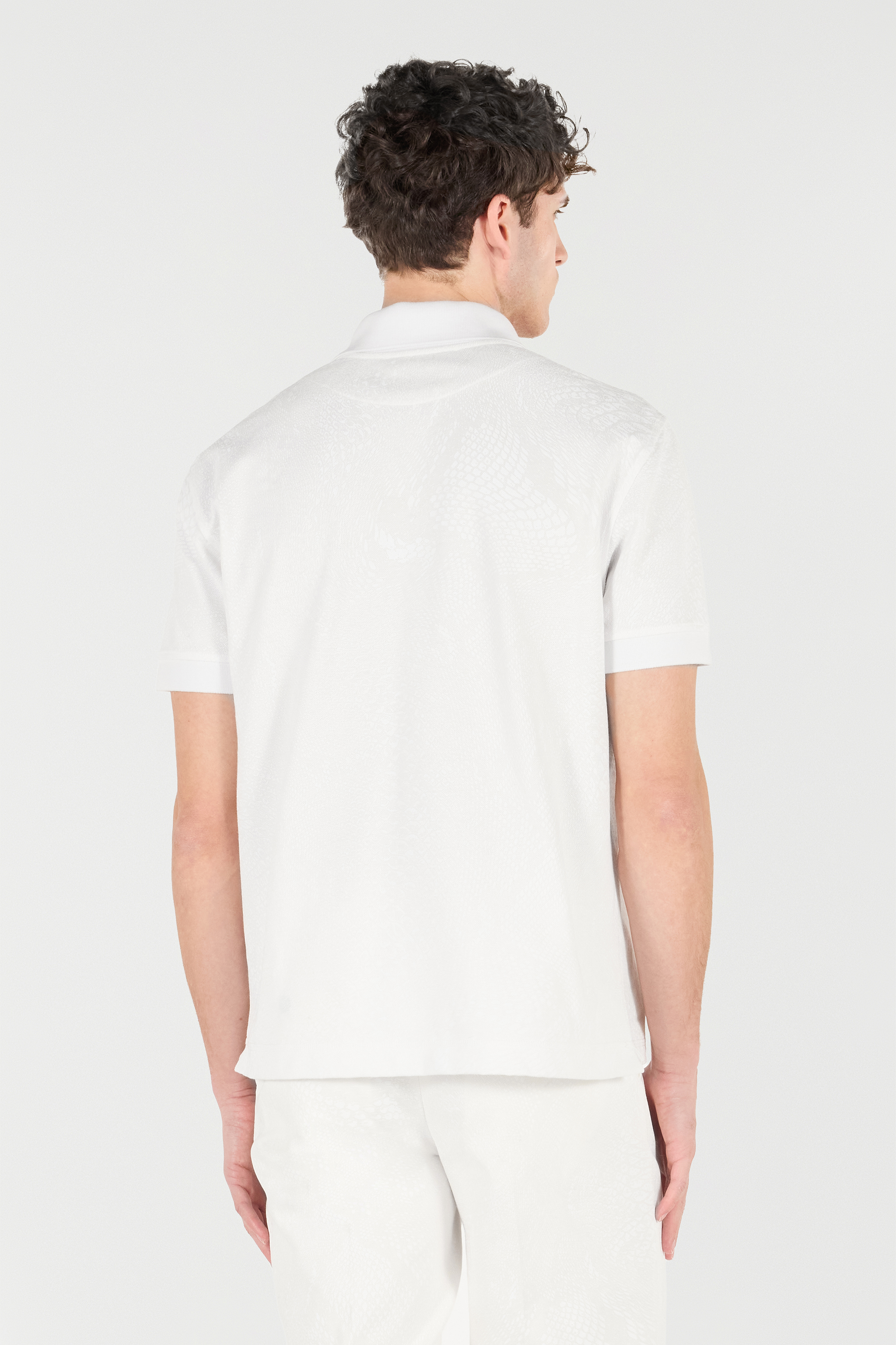 Roberto Cavalli Python-print Polo Shirt In Ivory