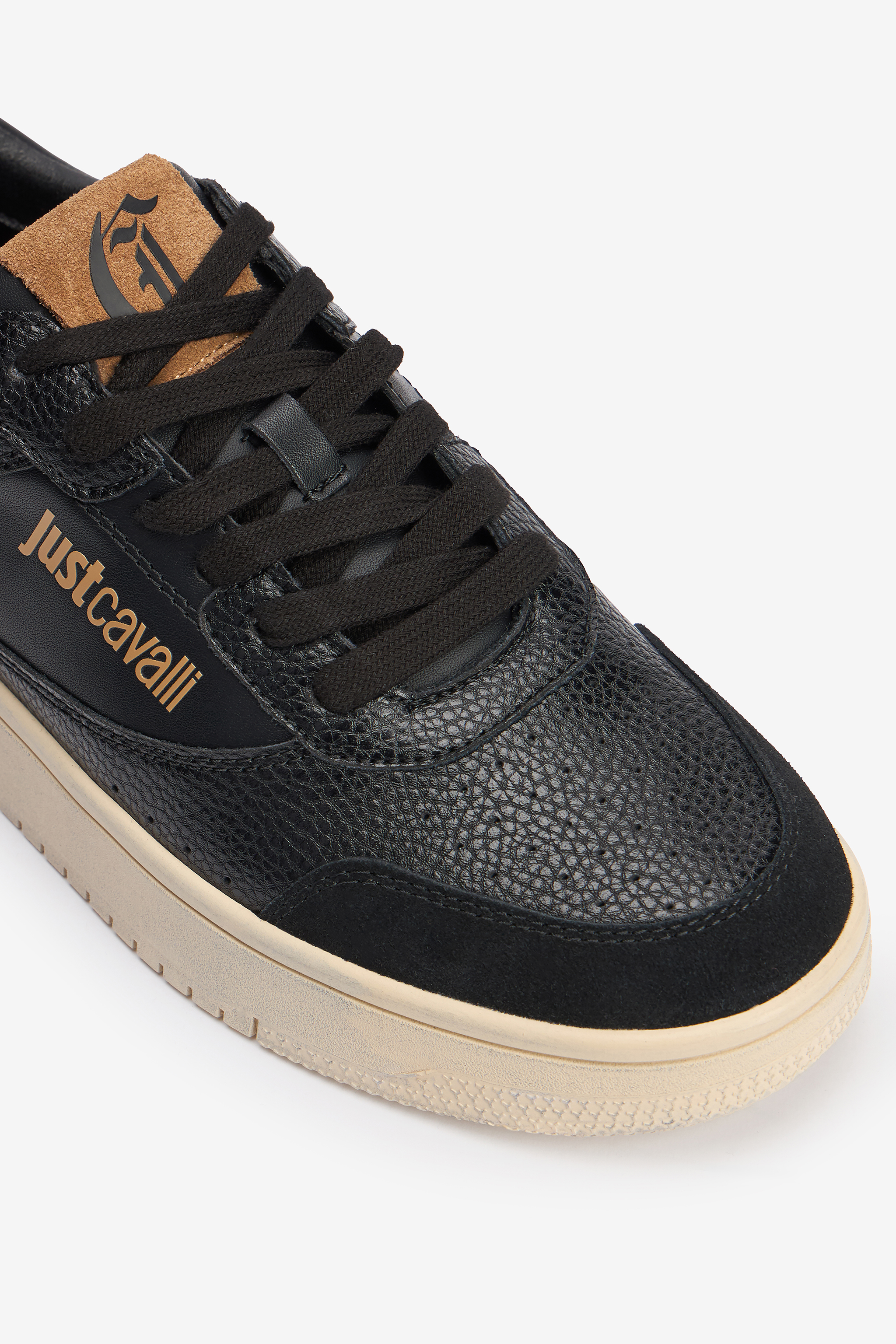 Black Sneakers with Inserts and Logo