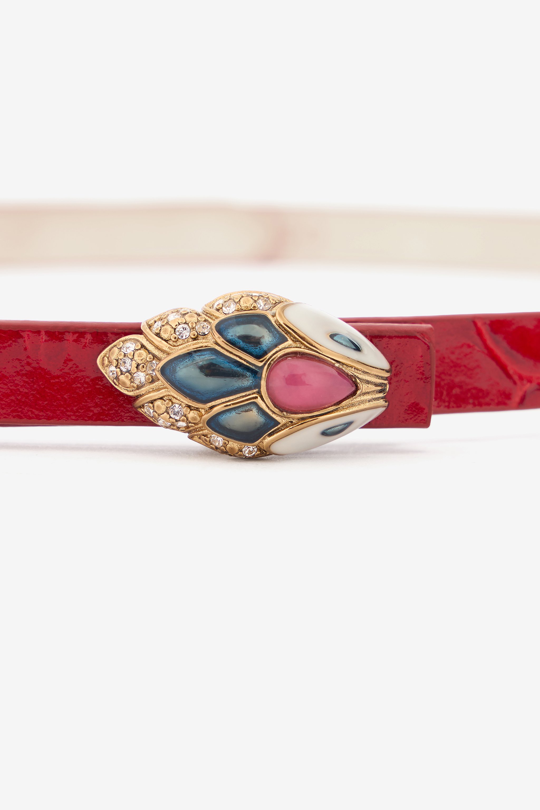 Eastern Red Belt with Serpent Head and Crystals