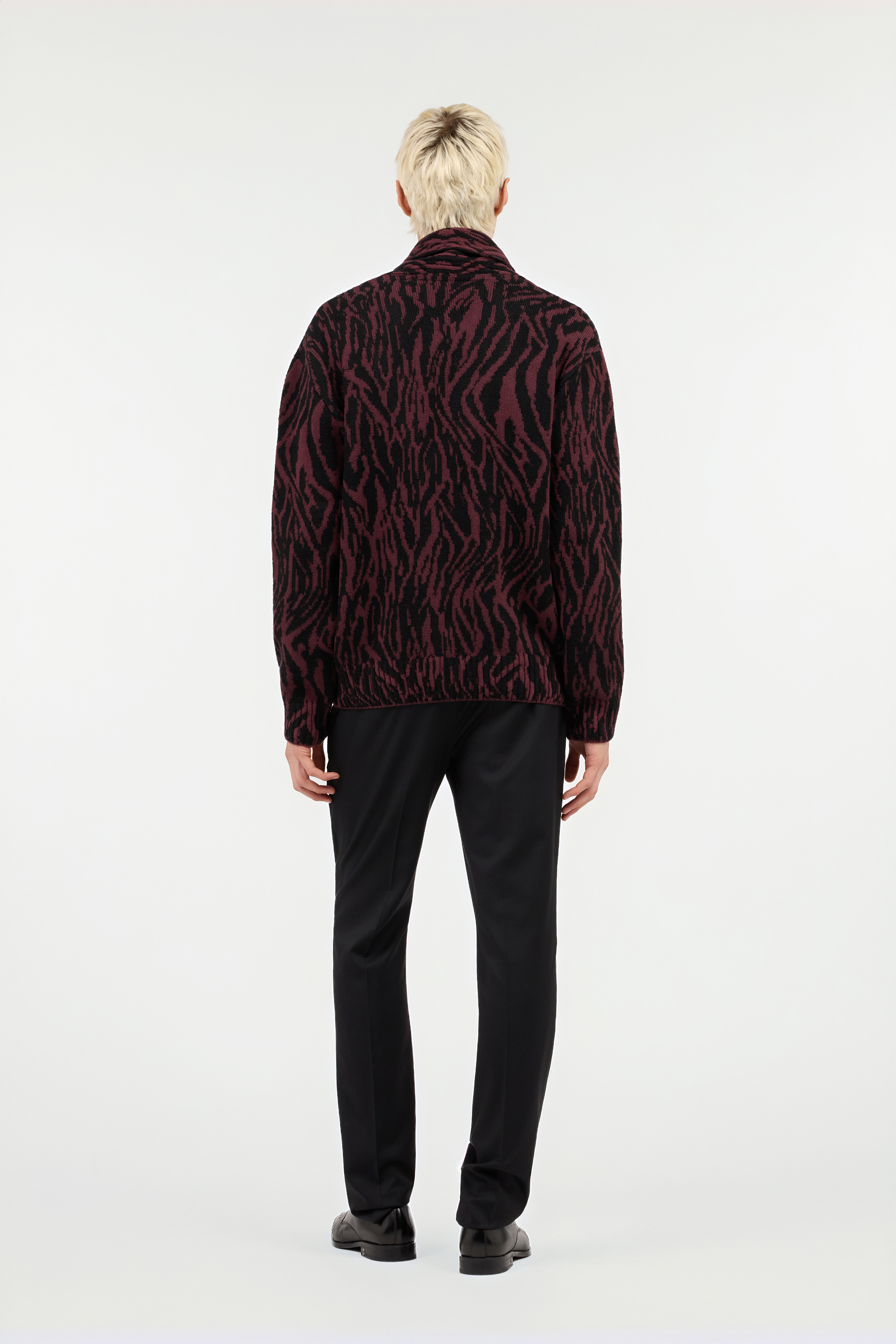 Animalier Print Wool Blend Cardigan