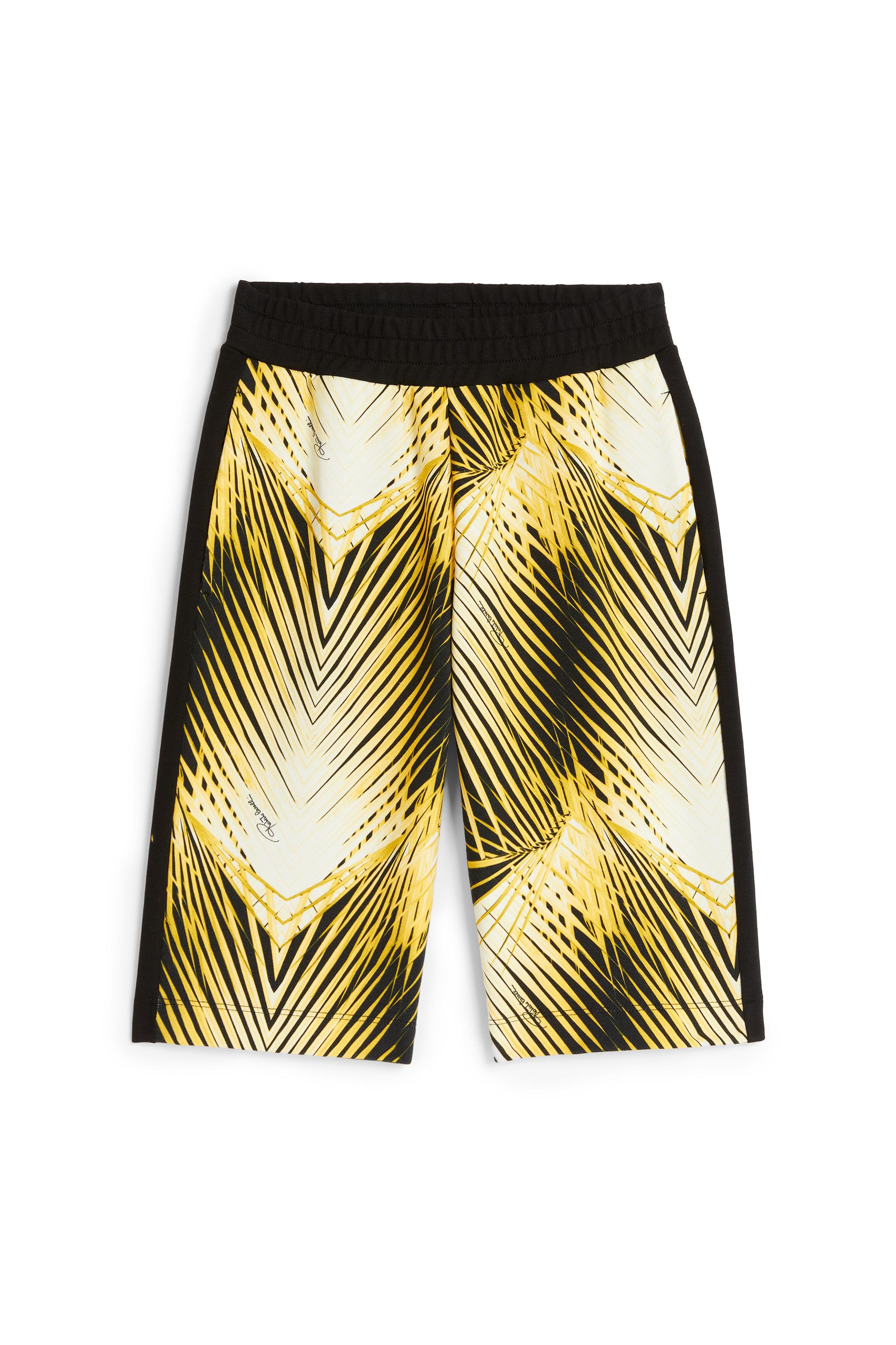 Roberto Cavalli Palm Tree-print Shorts In Yellow