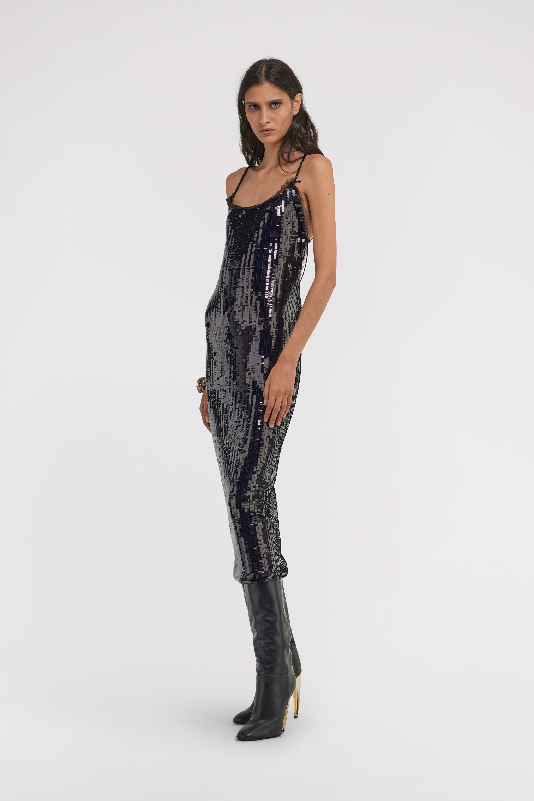 ROBERTO CAVALLI PAILLETTENBESETZTES MIDIKLEID 