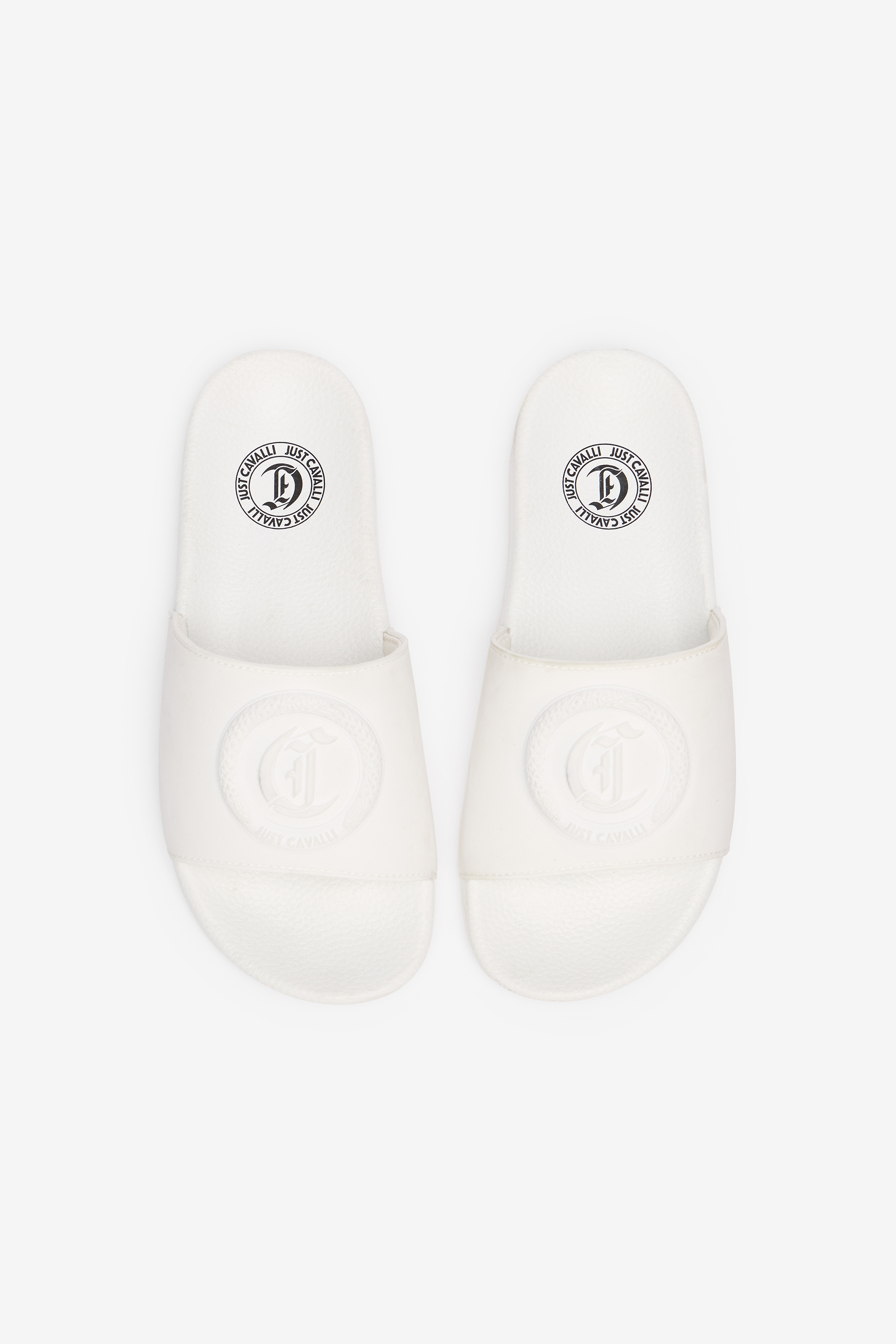 ROBERTO CAVALLI SLIPPER MIT MONOGRAMM JC UND LOGO