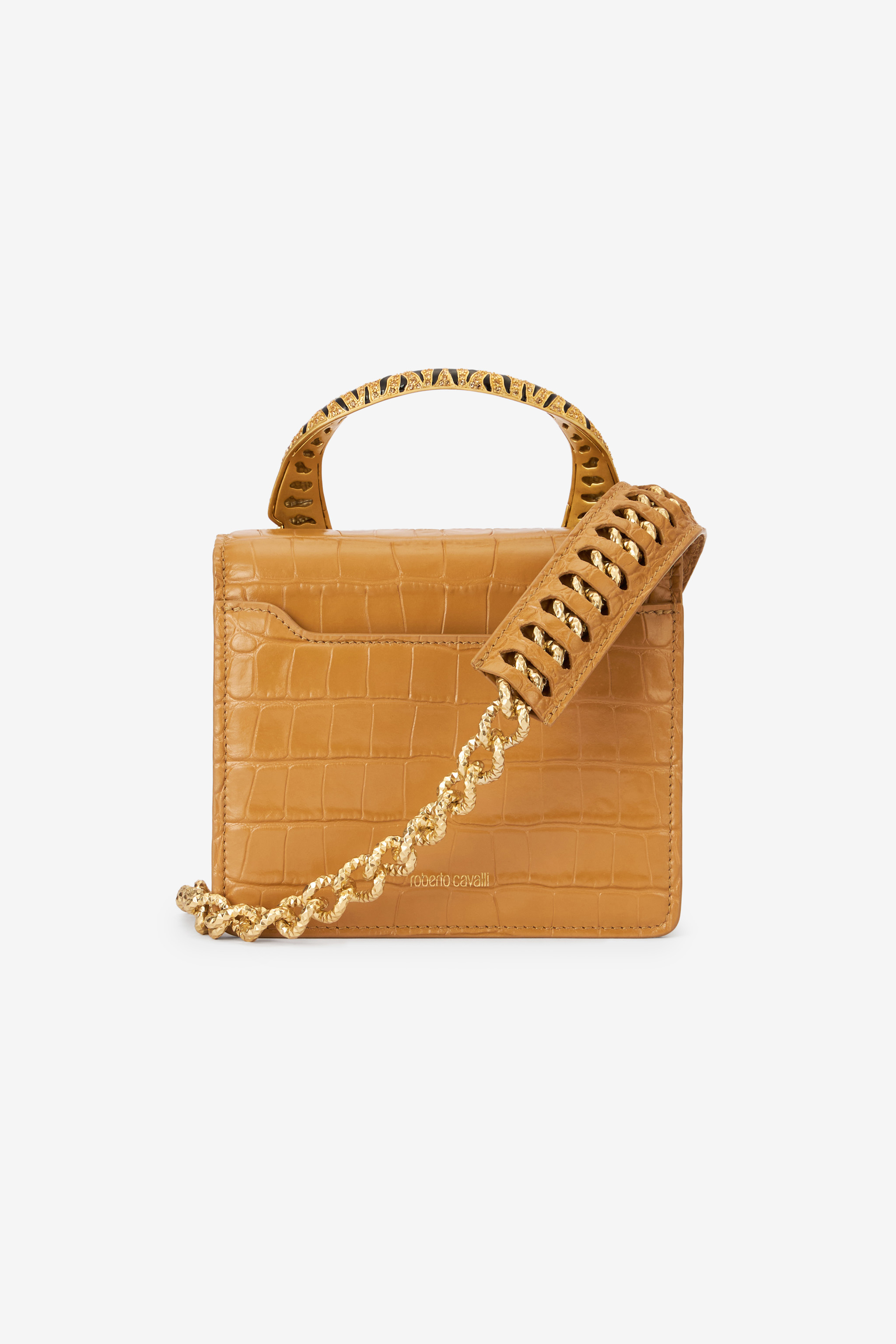 Roberto Cavalli Medium Roar Bag In Light Brown