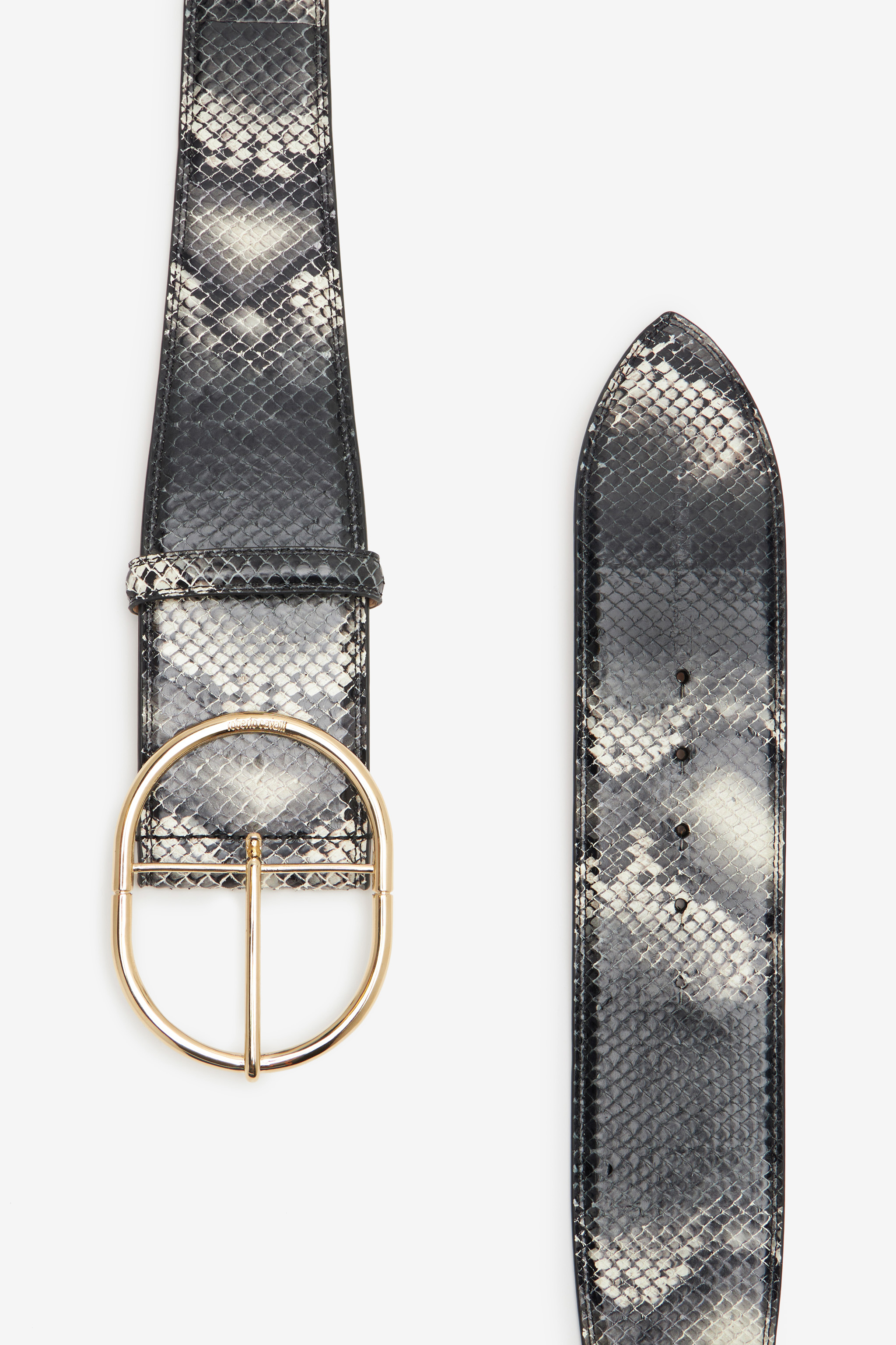 ROBERTO CAVALLI SHAPED BELT IN PRINTED LEATHER