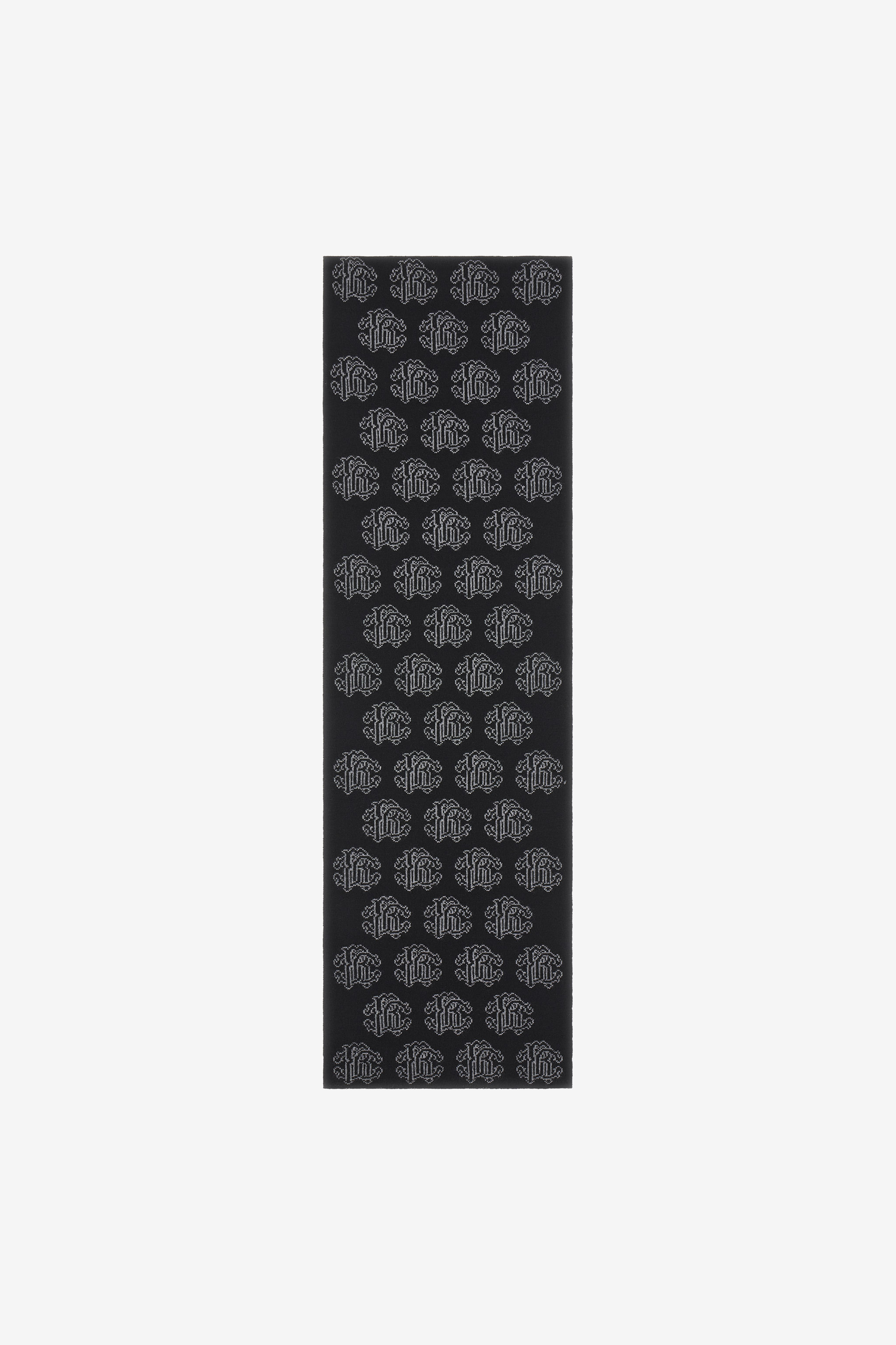 ROBERTO CAVALLI SCHWARZER WOLLSCHAL MIT MONOGRAM RC