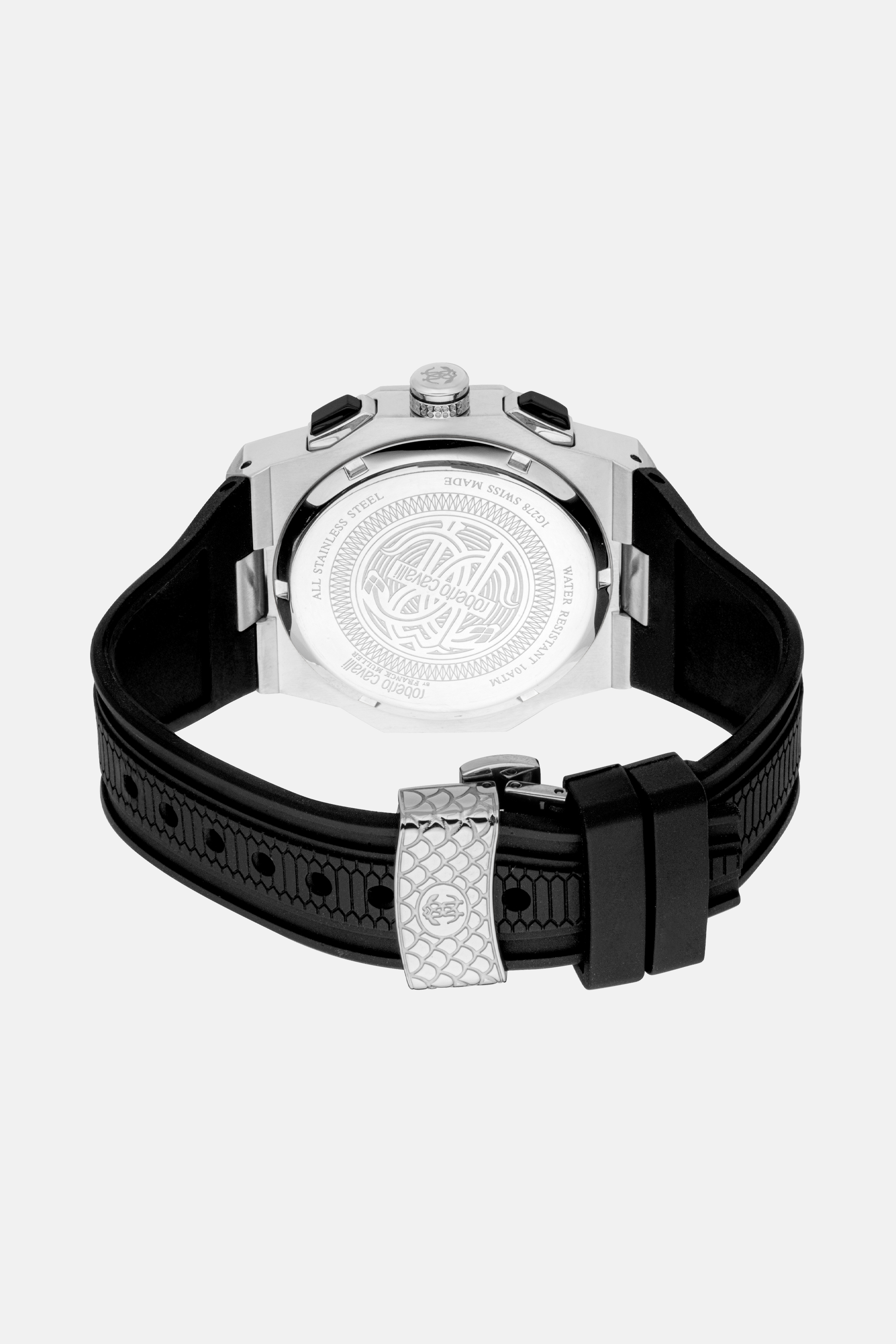  Roberto Cavalli Roberto Cavalli By Franck Muller Men’s Chronograph Watch - Male Watches Black Silver 44~mm 