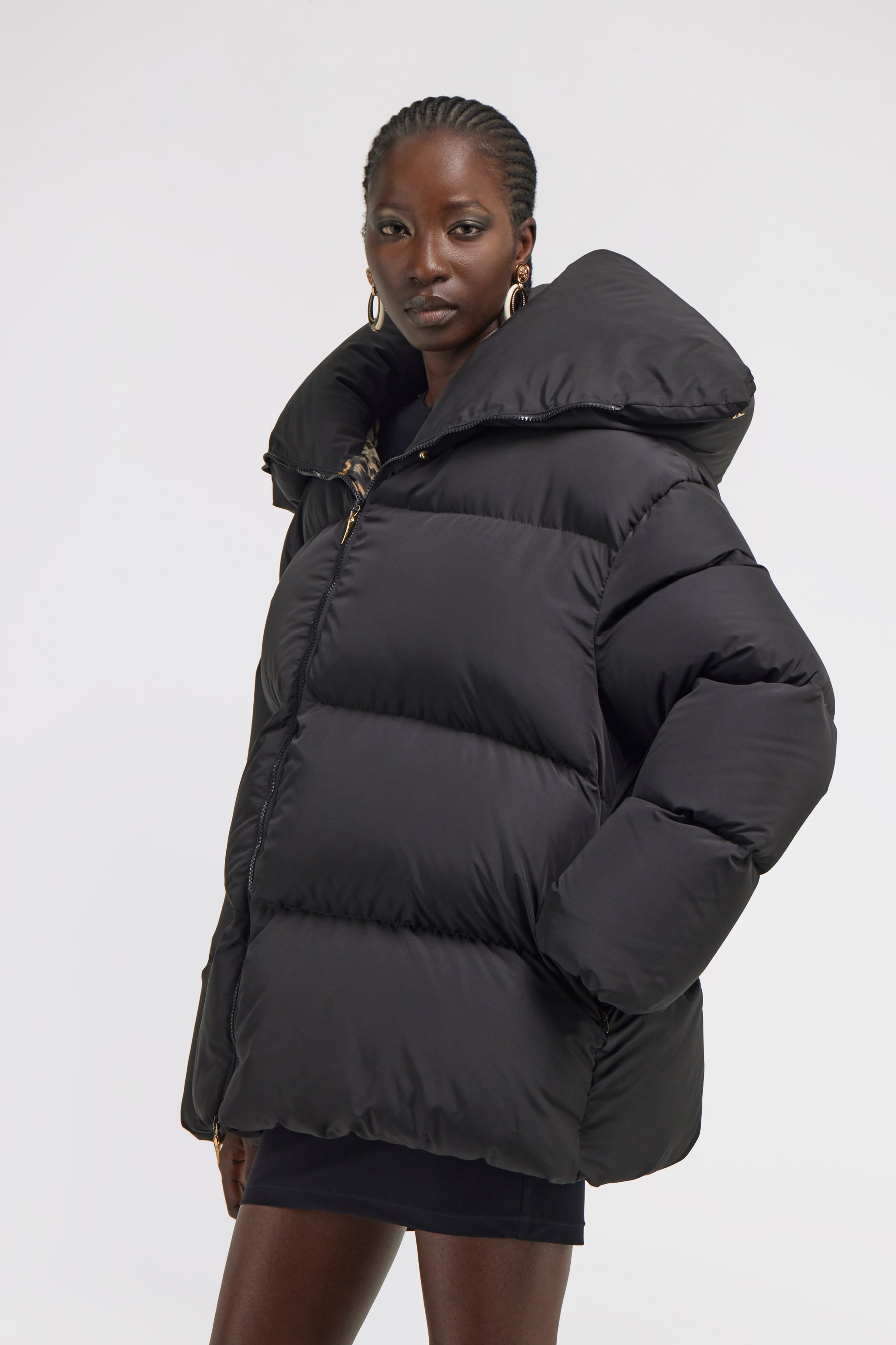 ROBERTO CAVALLI DAUNENJACKE MIT HOHEM KRAGEN