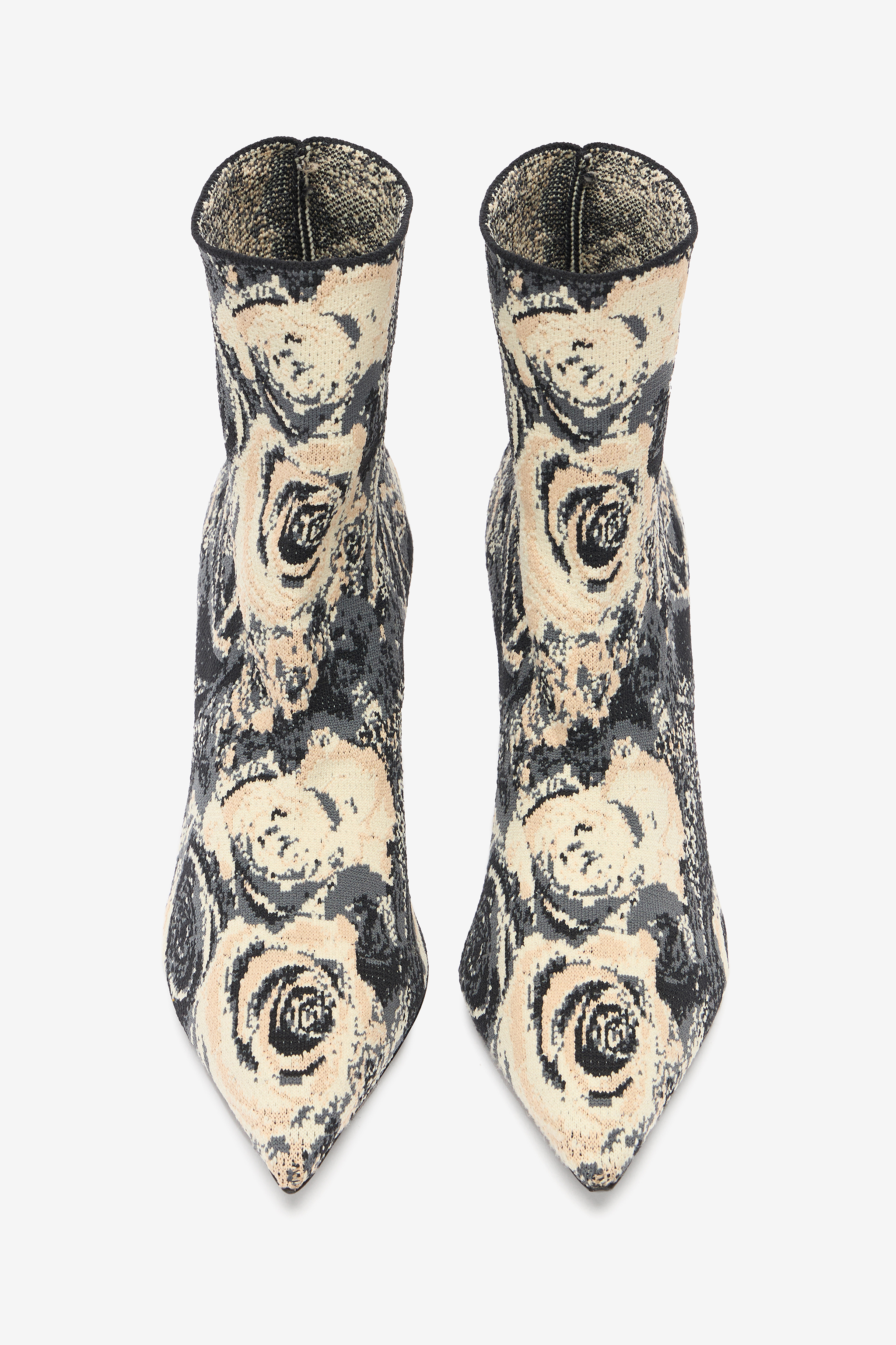 Roberto Cavalli Floral-print Ankle Boots In St.rose/nero
