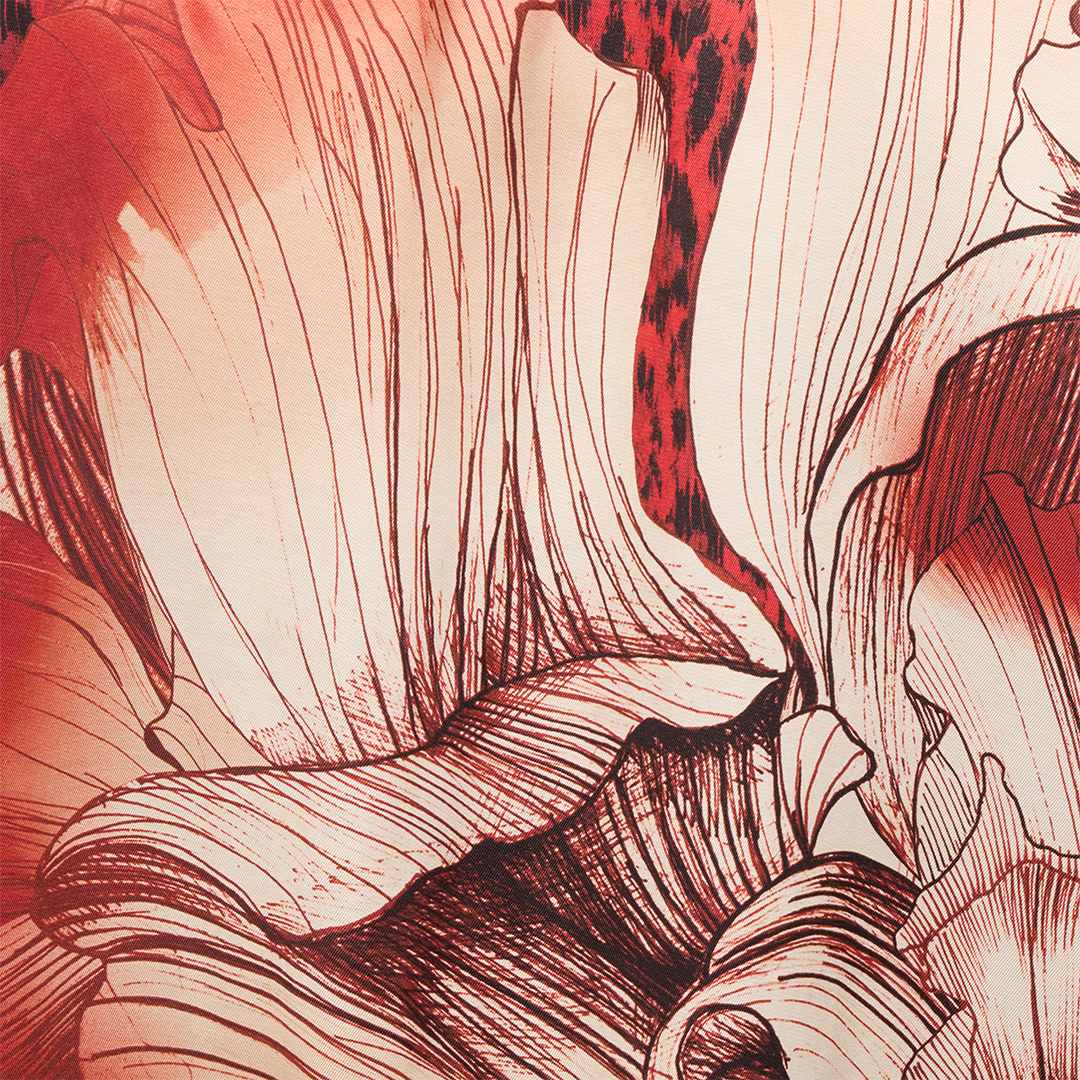 Shirt With Maxi Floral And Jaguar Skin Print