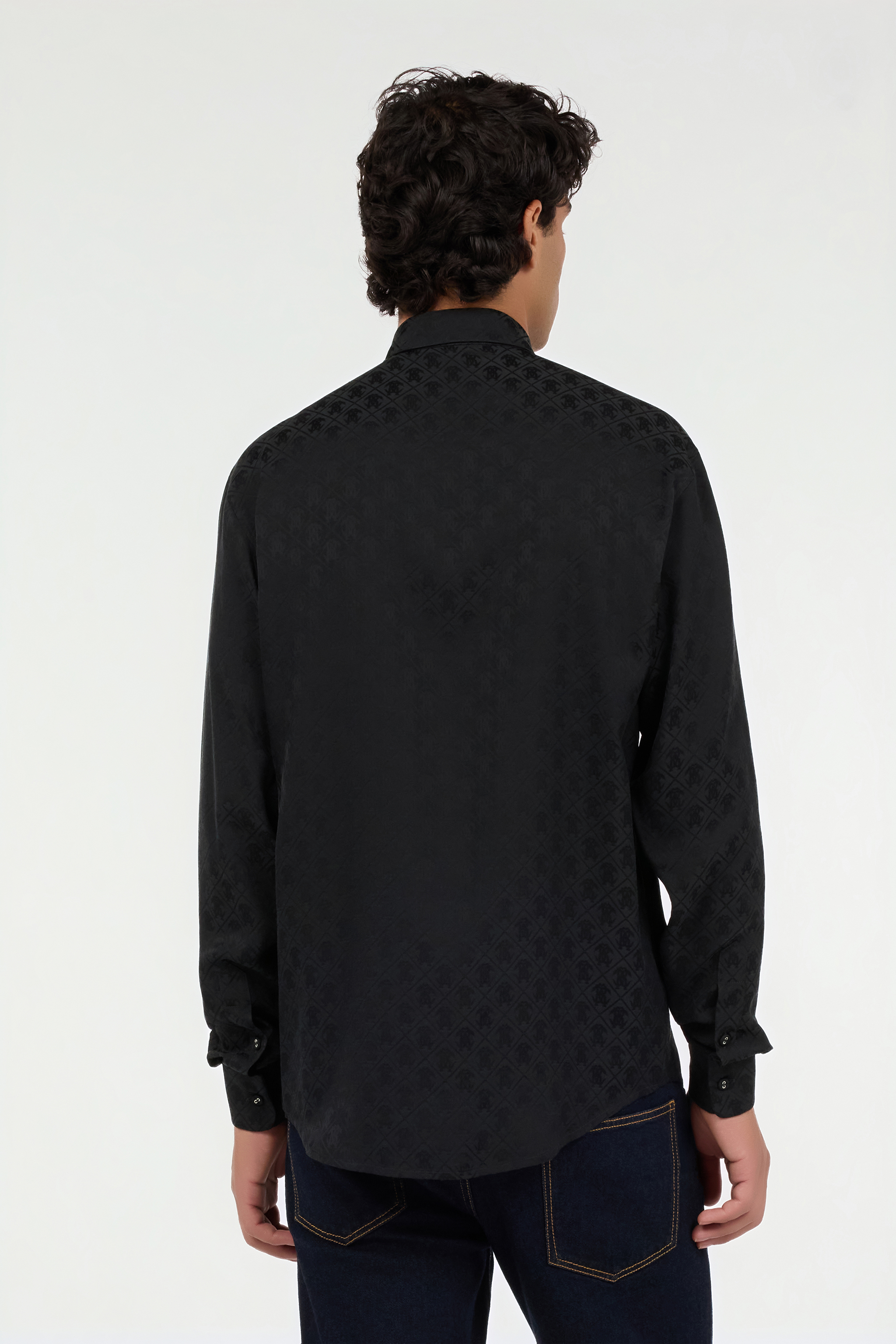 Black shirt with all-over Monogram Mirror Snake