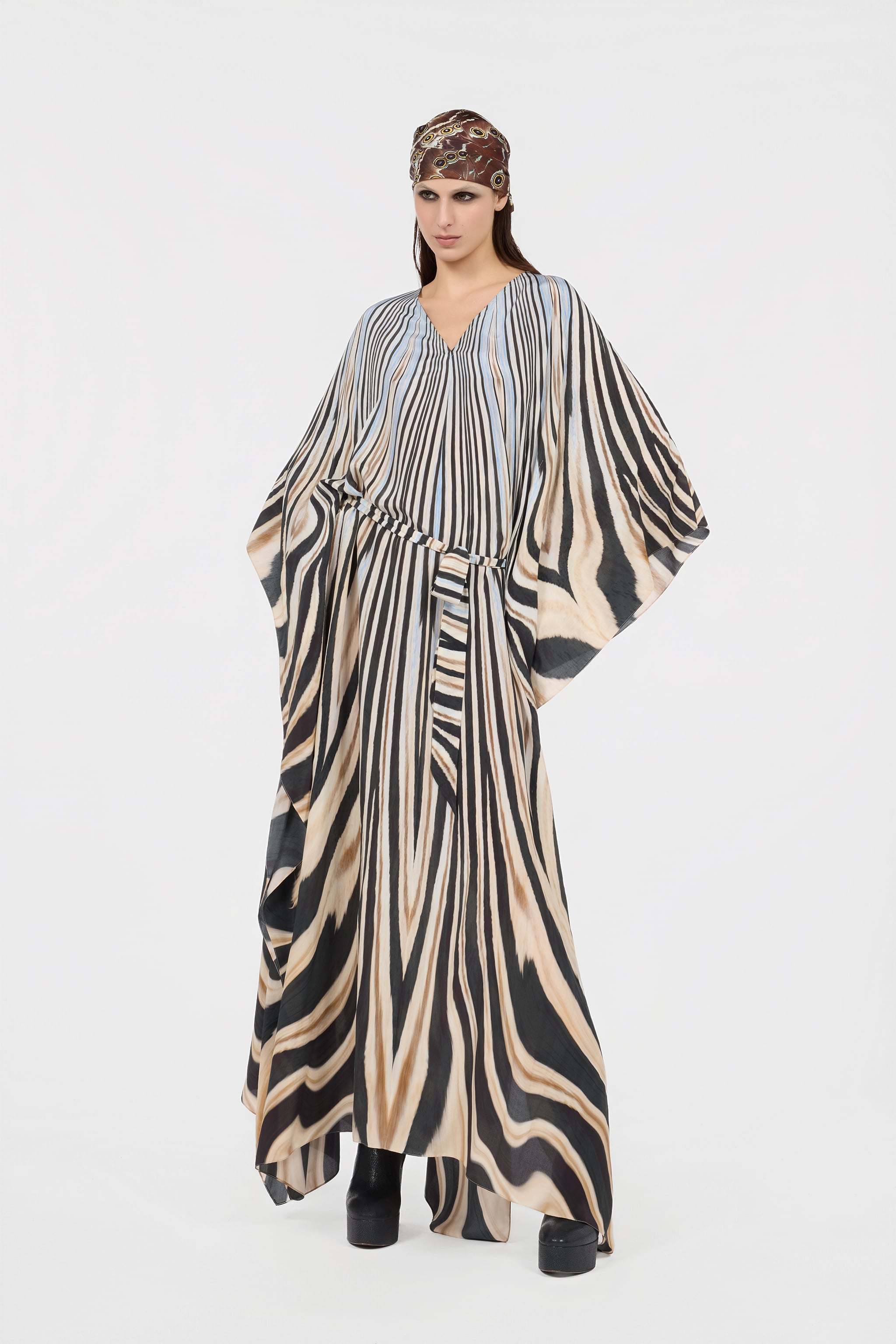 Roberto Cavalli Zebra Print Silk Kaftan Dress | Thumbnail 6 Roberto Cavalli Zebra Print Silk Kaftan Dress | Thumbnail 6