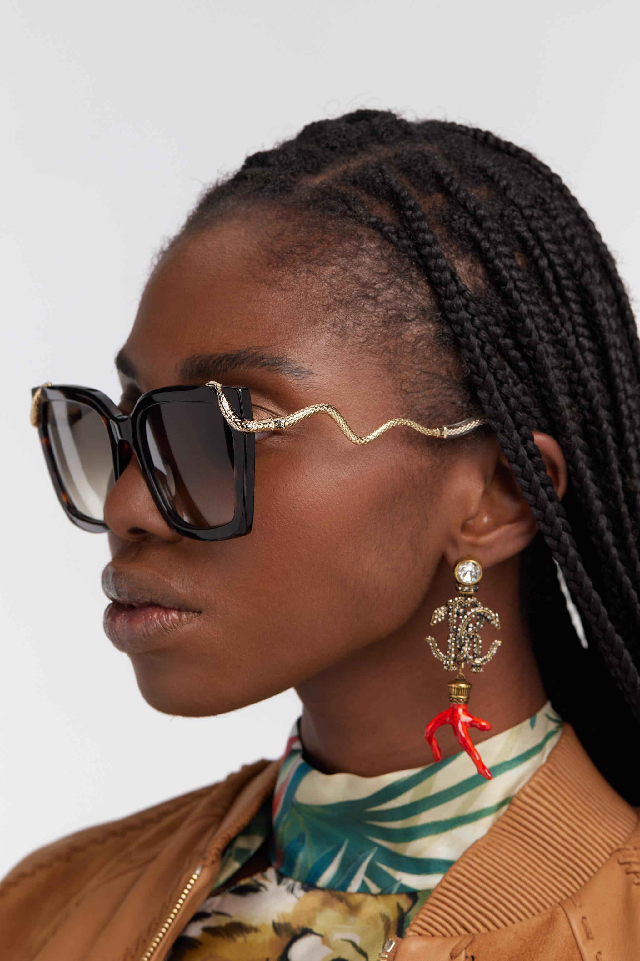 Roberto Cavalli Sunglasses Snake Collection In Black