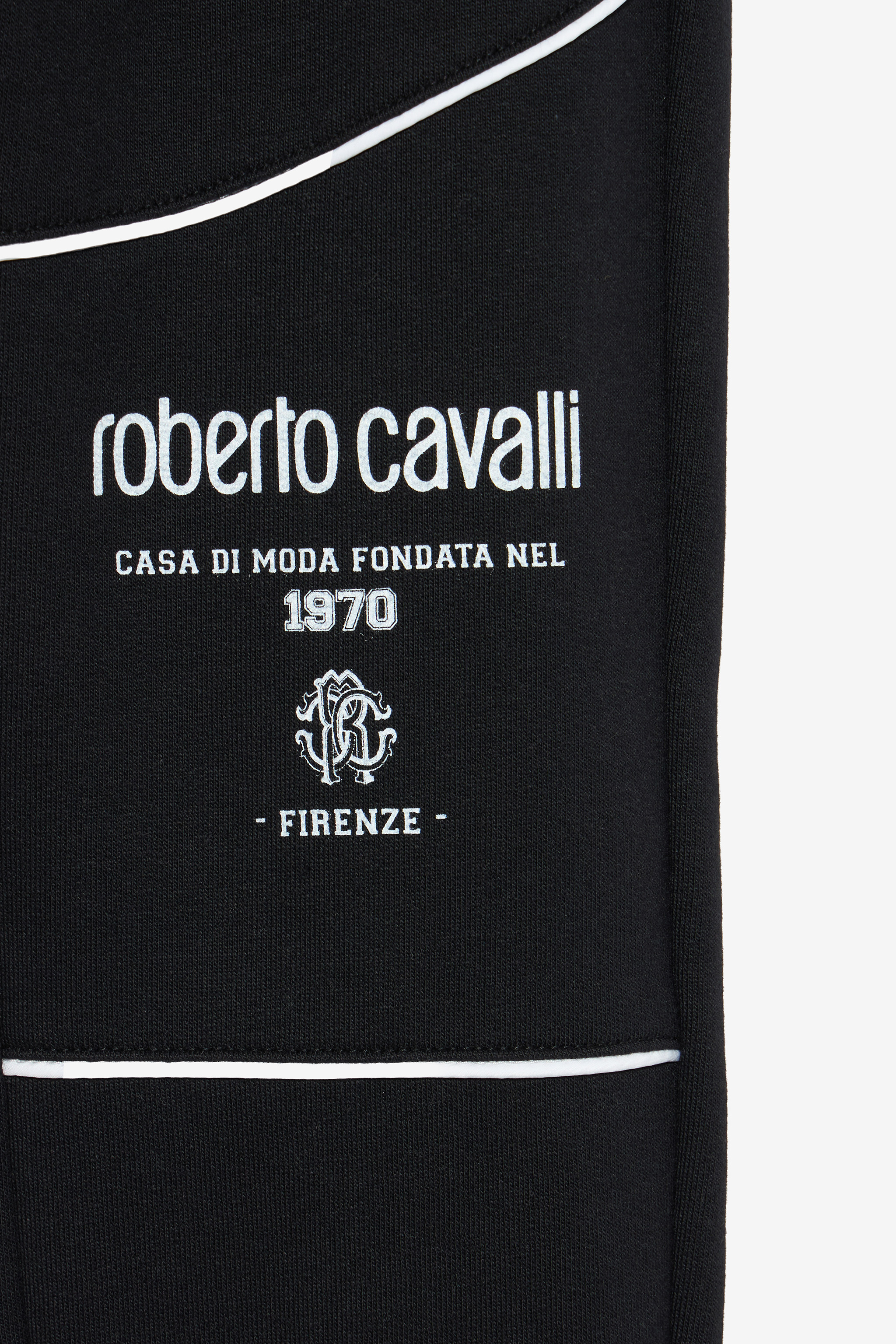 Black Track Pants with Logo Print