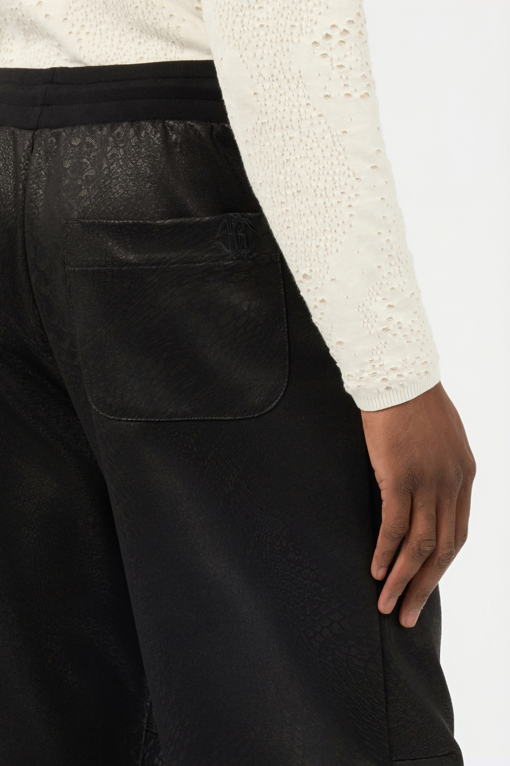 Roberto Cavalli Sporty Trousers With Python Print In Black