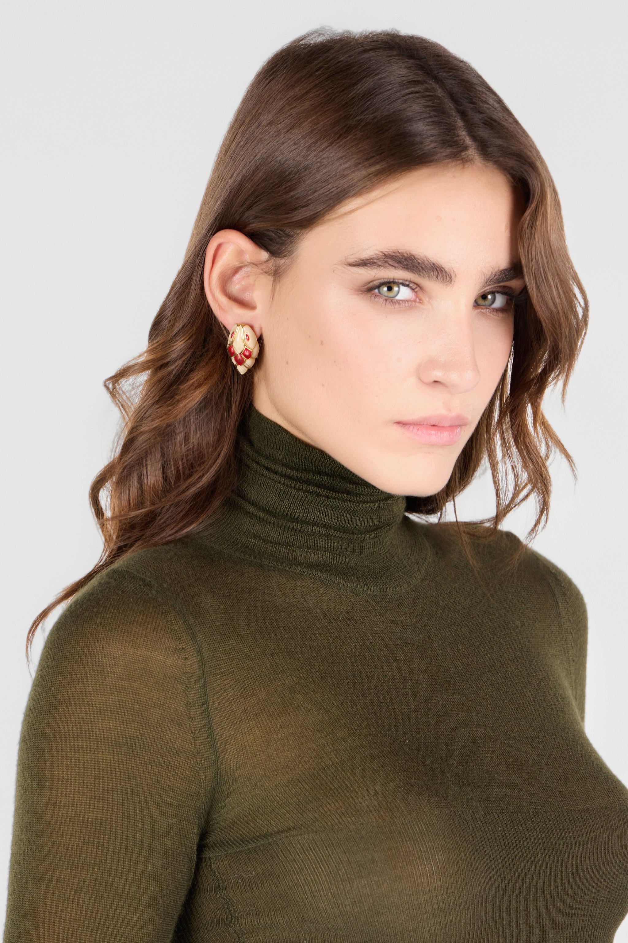 Roberto Cavalli Snake Clip-on Earrings In Red