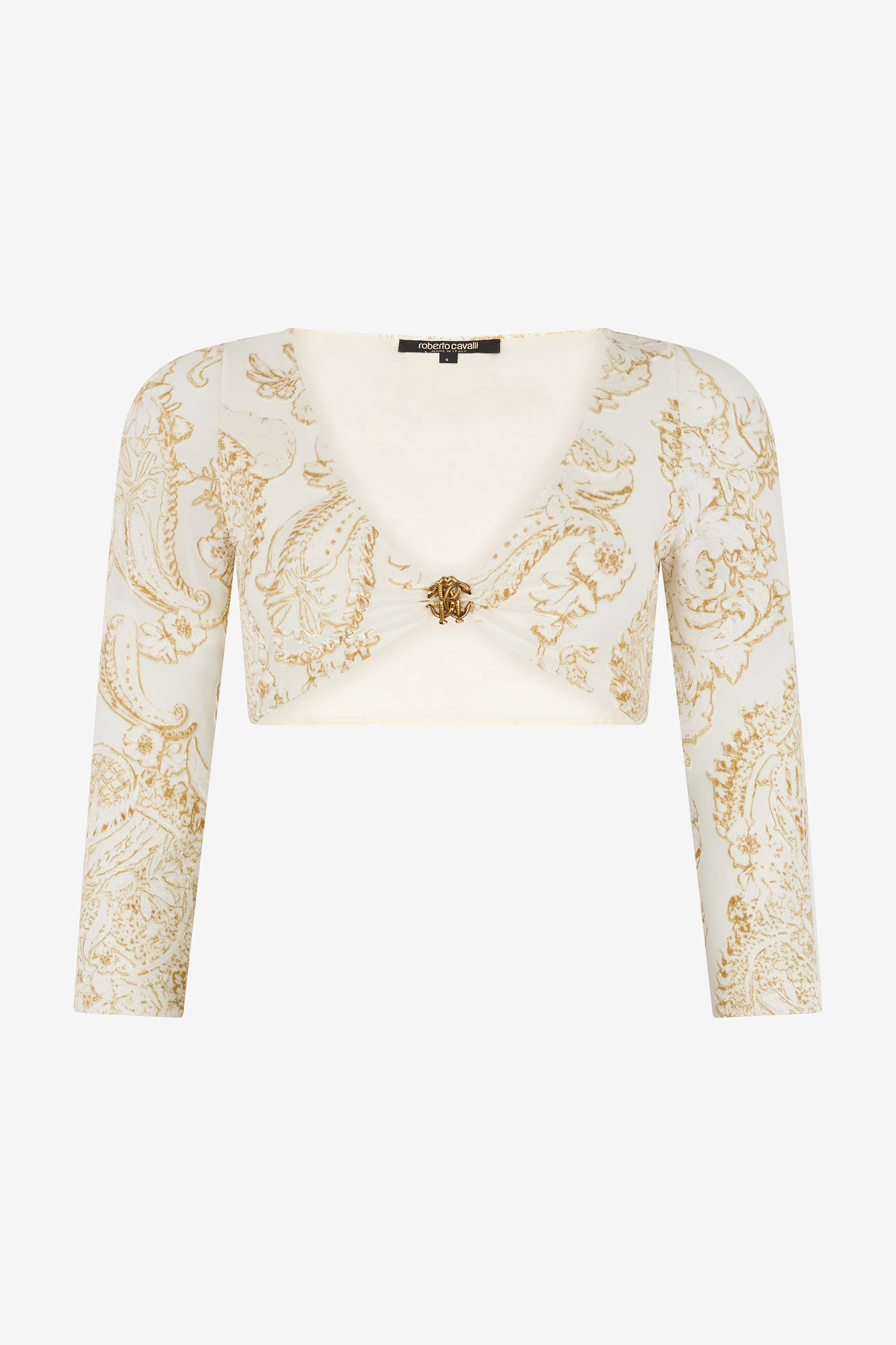 Roberto Cavalli Ornamental White Print Top