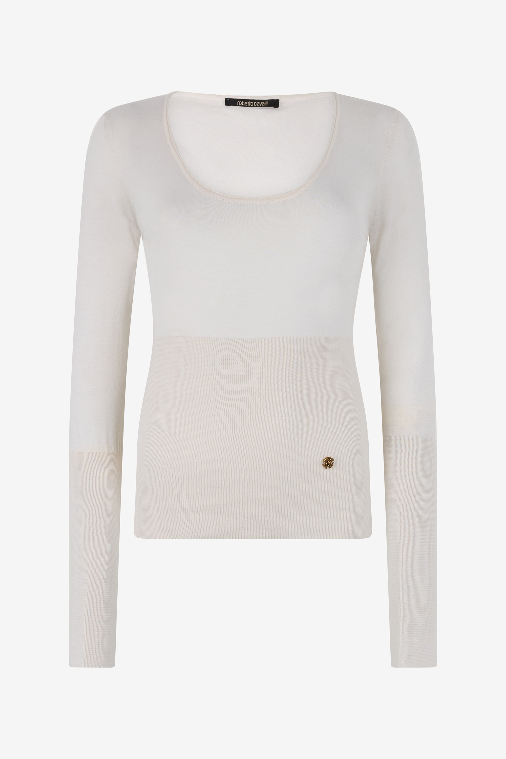 Roberto Cavalli Women's Ivory Cotton Sweater - Ready To Wear
