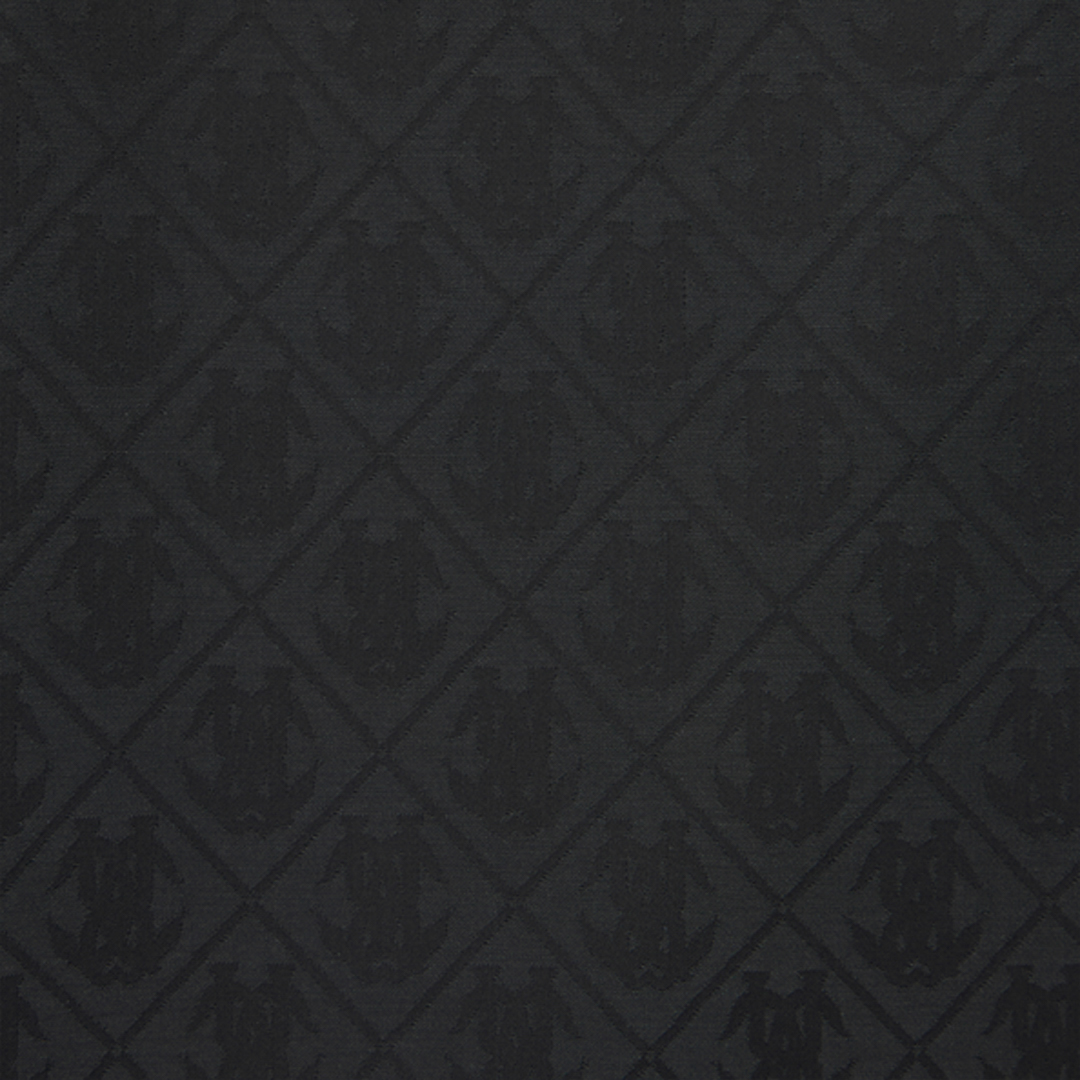 Black Stole With All-Over Mirror Snake Monogram