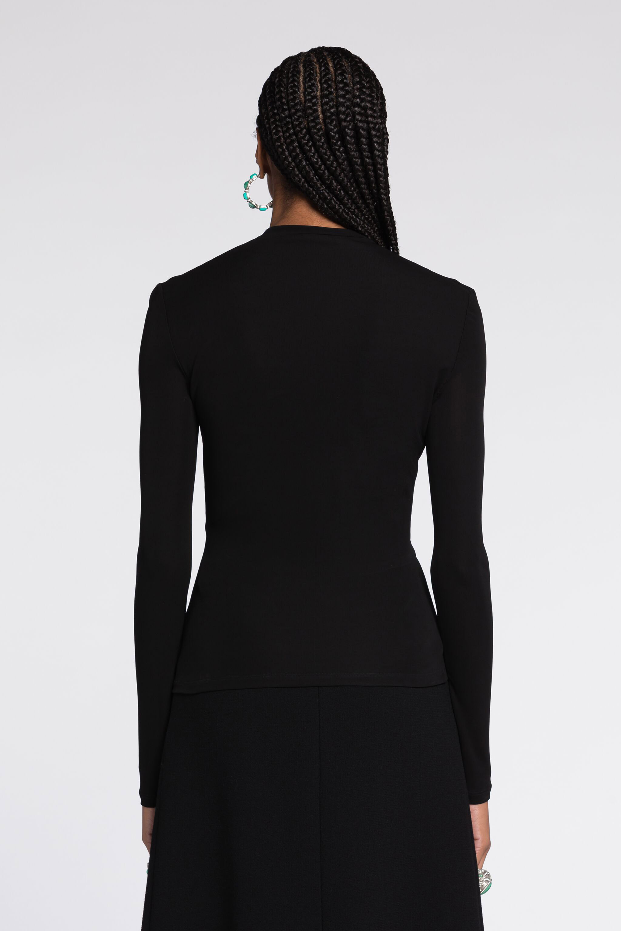 Roberto Cavalli Beaded V-neck Top In Black