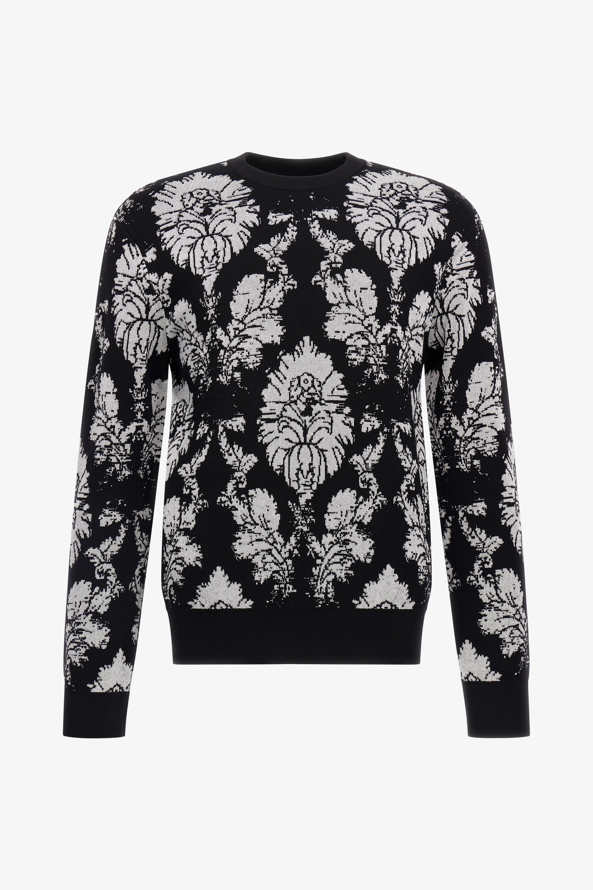 Roberto Cavalli Broccato Print Sweater In Black