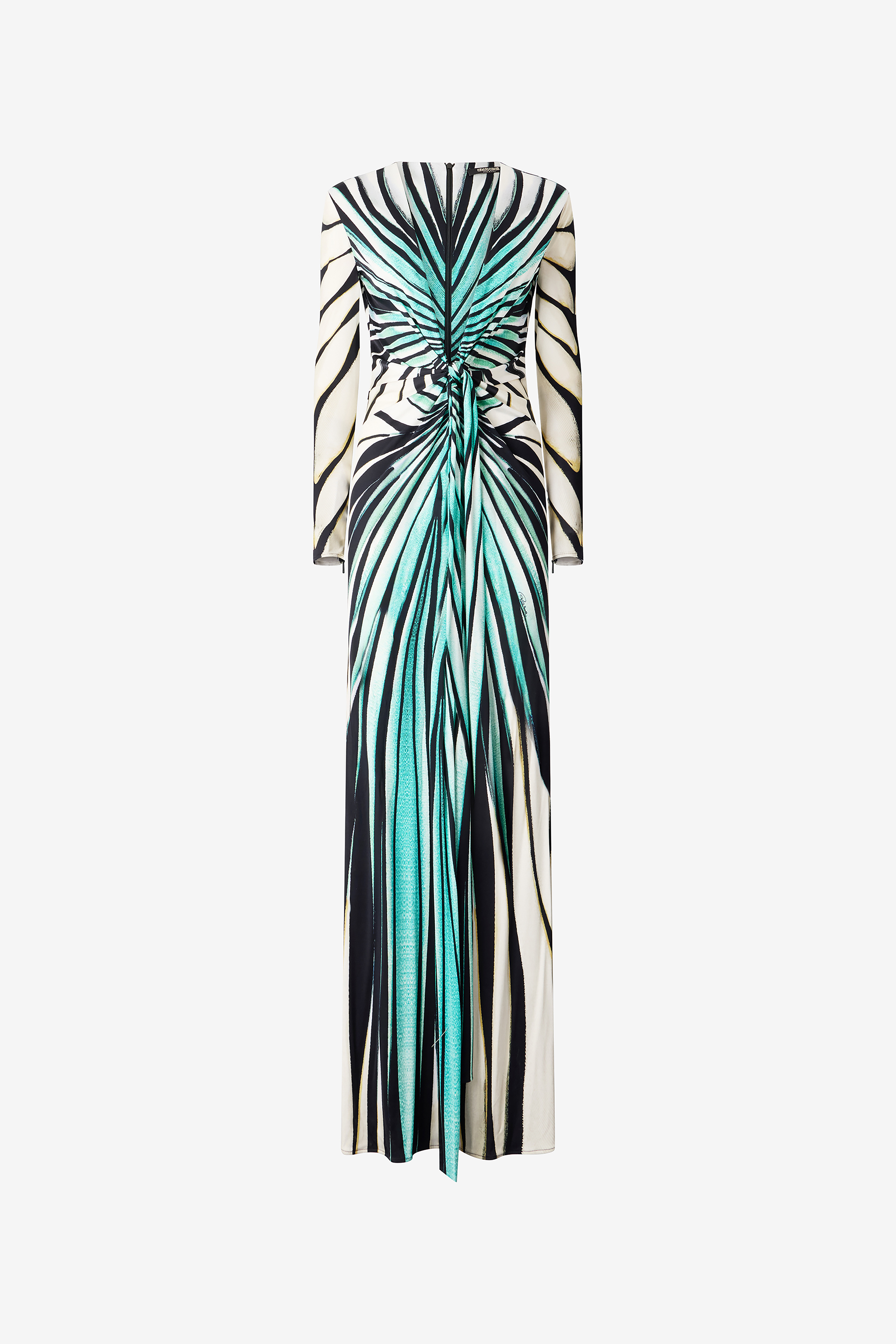 Roberto Cavalli Ray Of Sea Print V-neck Dress