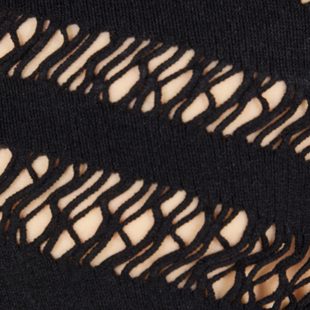 Roberto Cavalli Vest Top With Openwork Zebra Pattern In Black