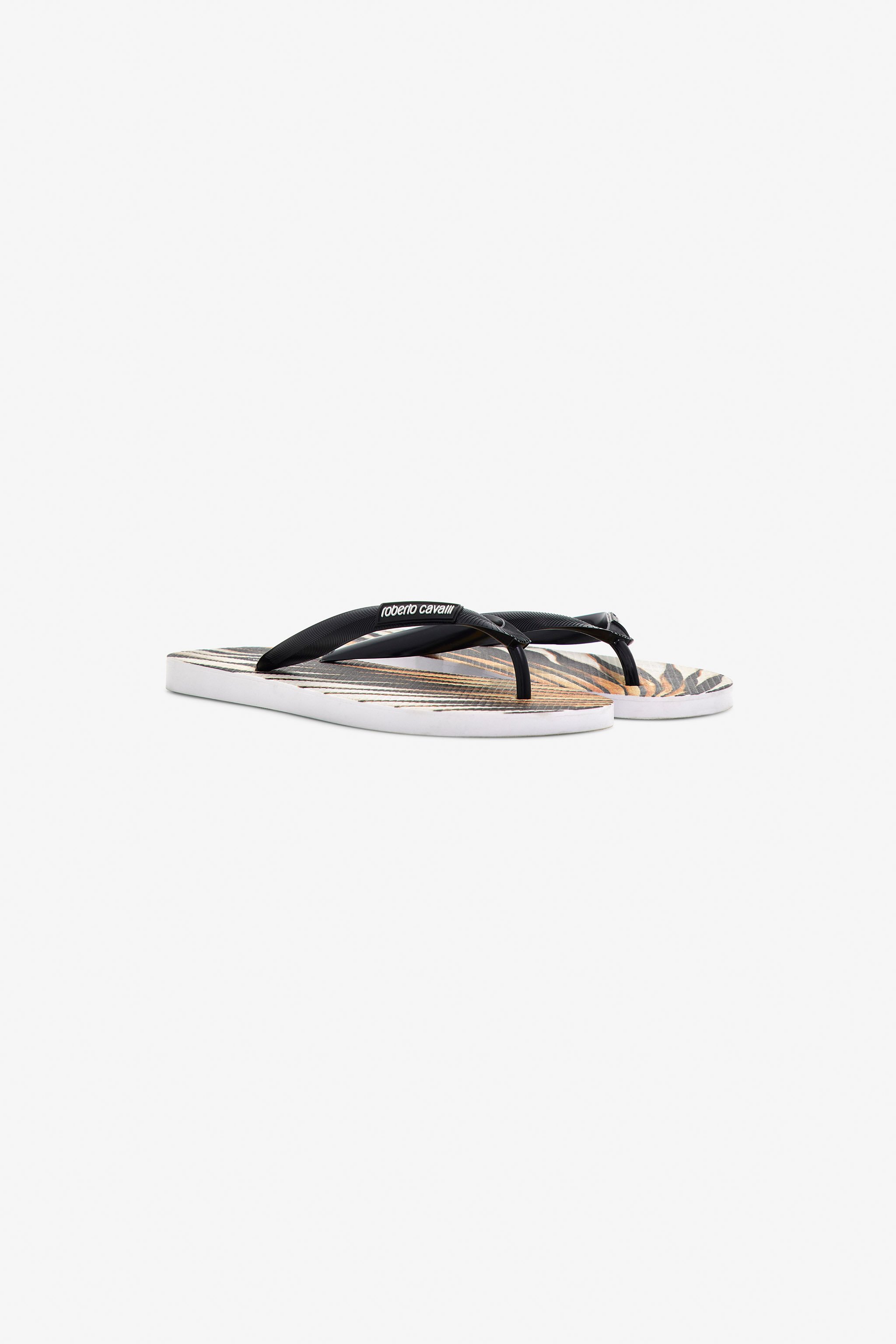 Roberto Cavalli Ray Of Gold Flip Flops In Gold