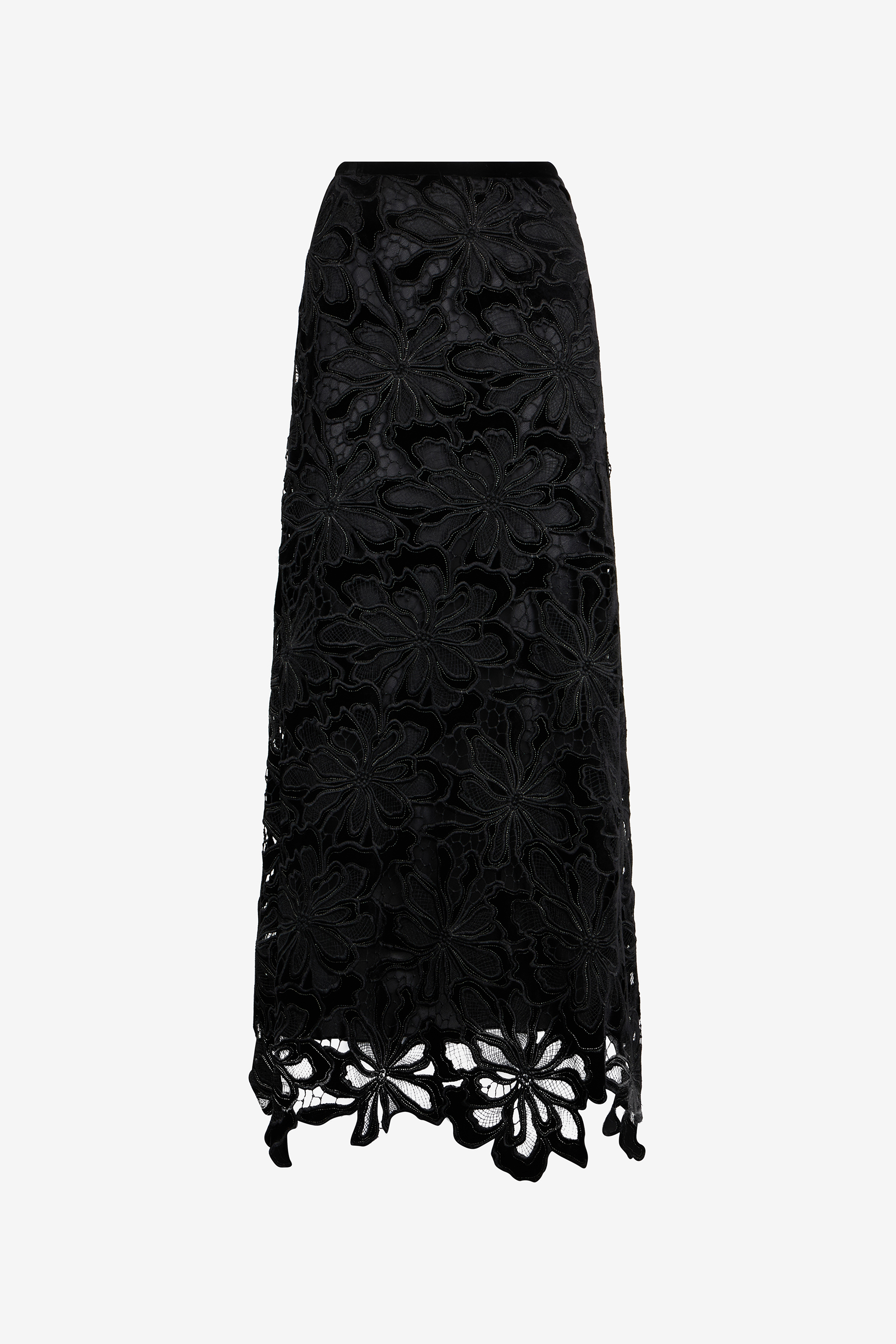 Roberto Cavalli Long Floral Lace Skirt