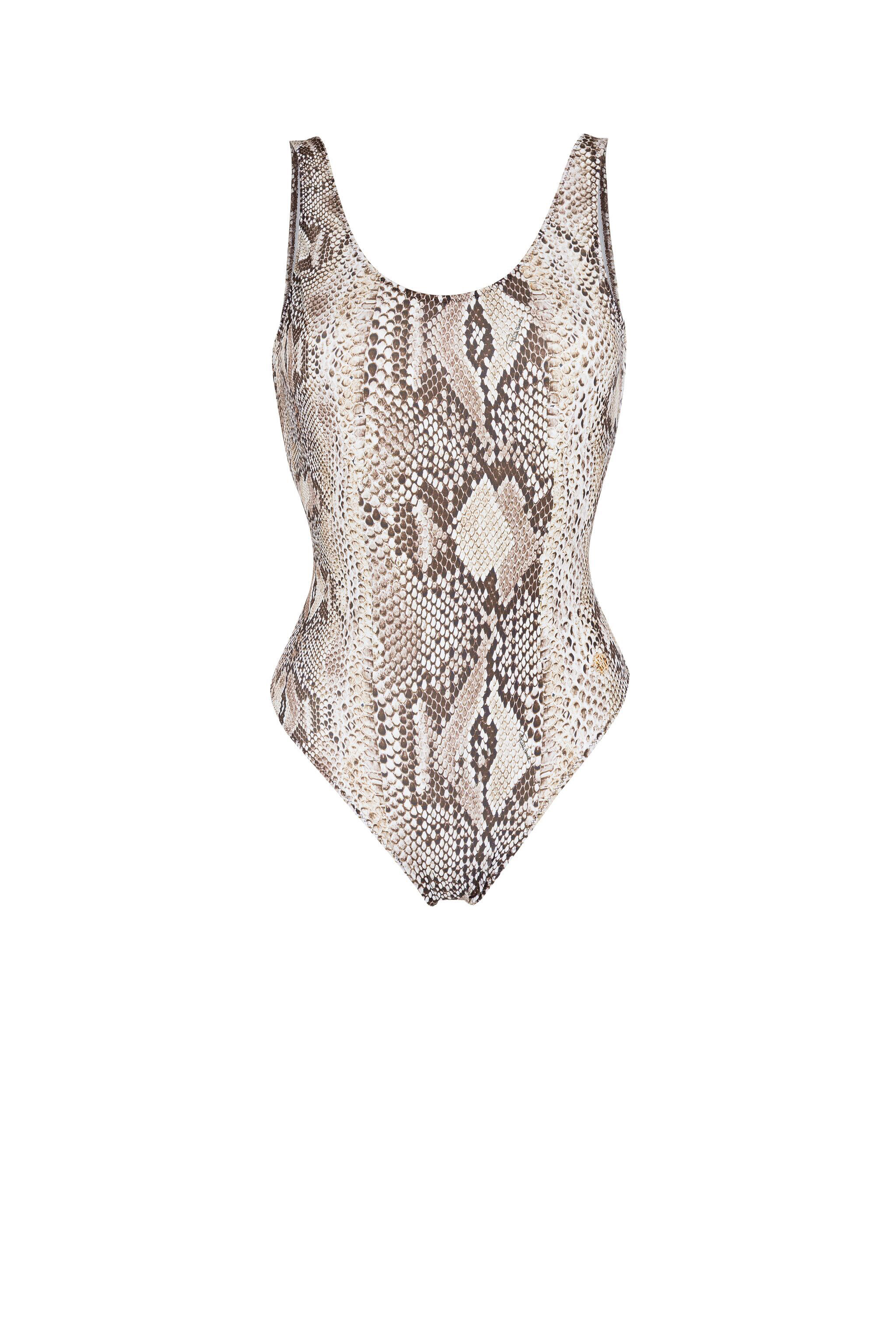 ROBERTO CAVALLI SNAKE-PRINT SWIMSUIT 