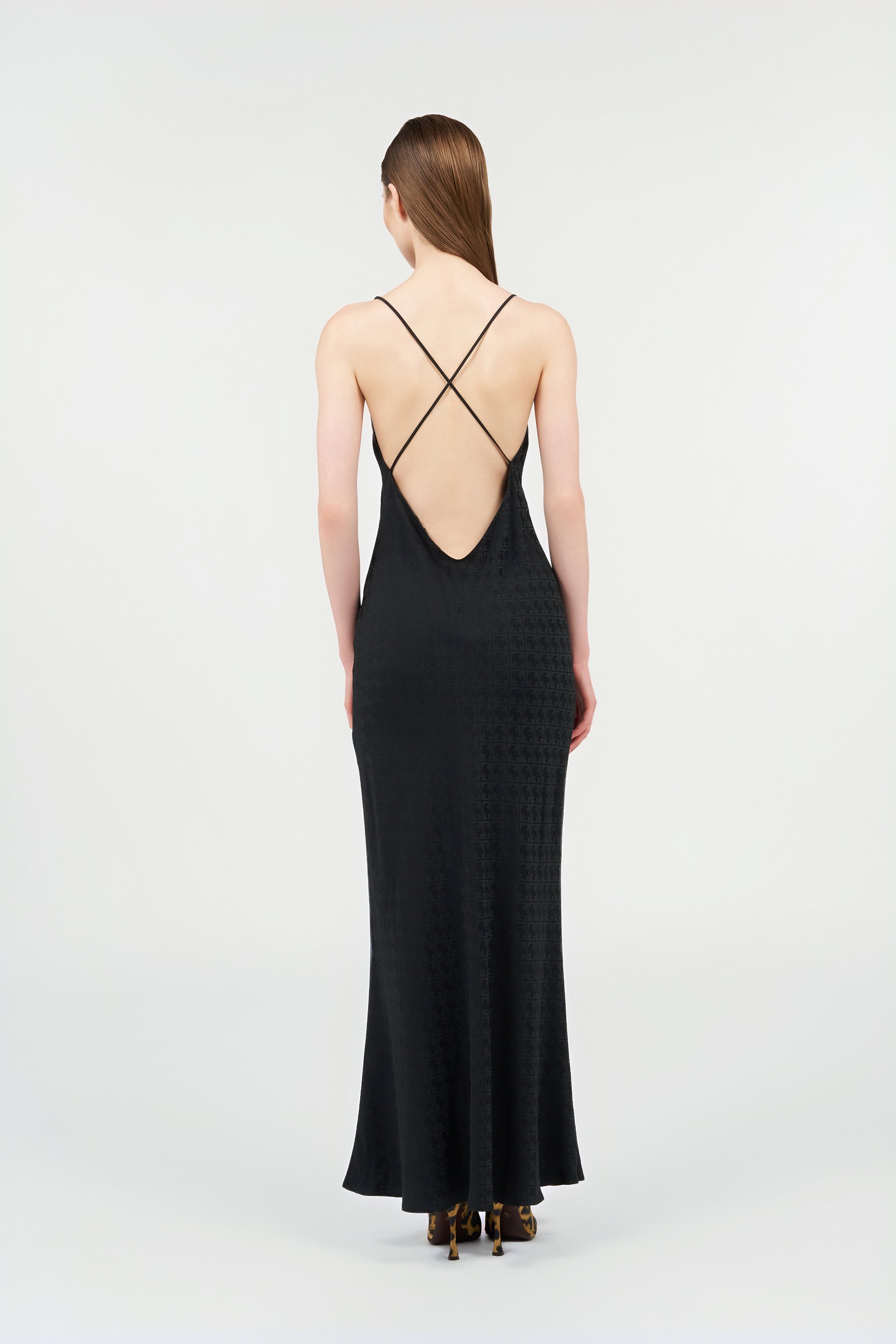 Silk Maxi Dress with Monogram RC