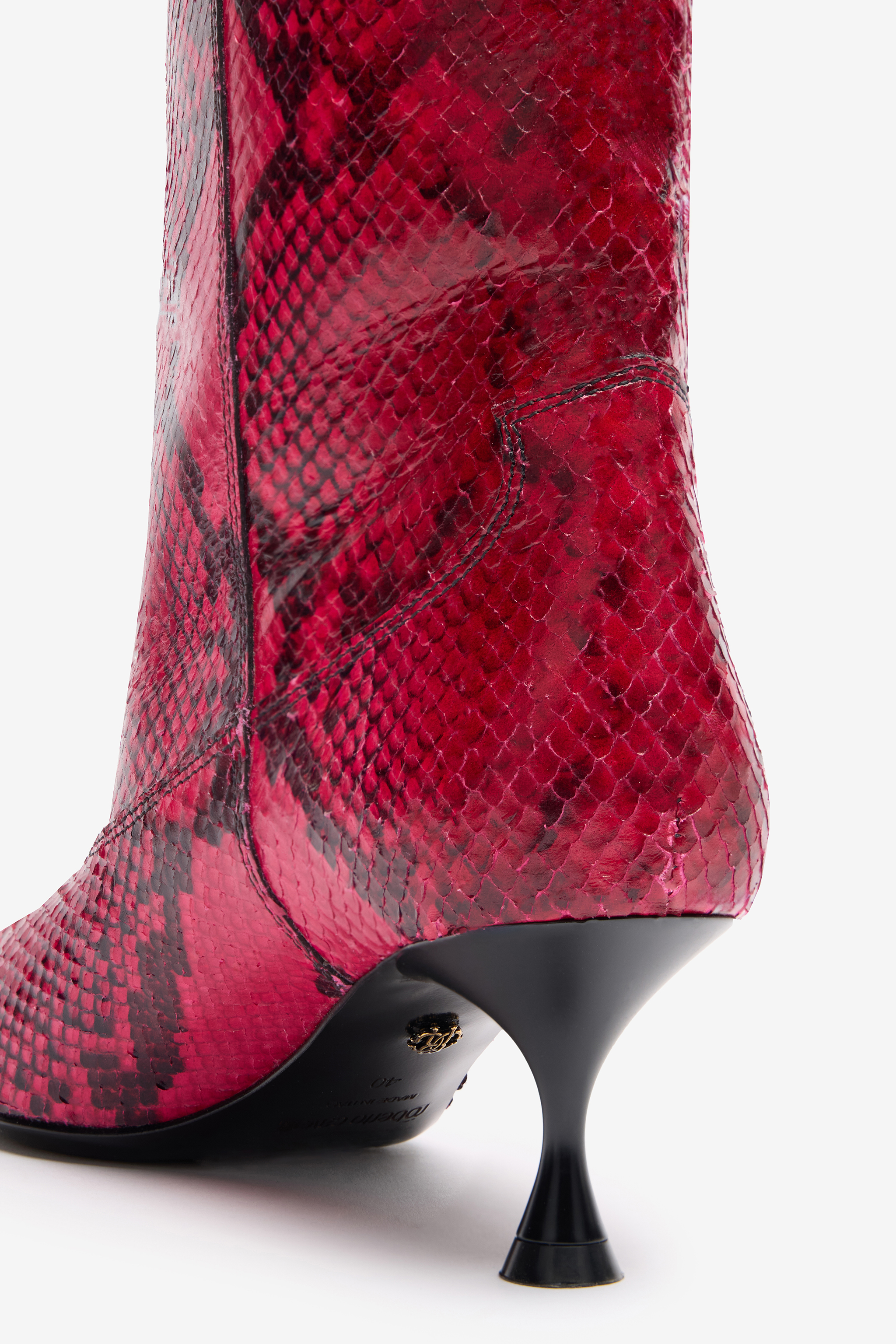 Roberto Cavalli Boots With Python Print In Fuchsia