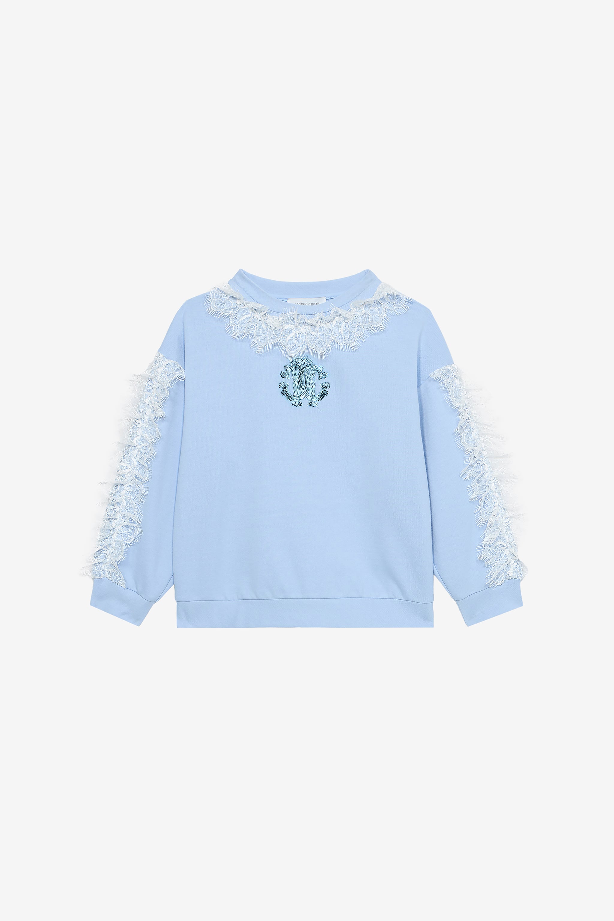 Roberto Cavalli Girls Light/Blue Sweatshirt With Rc Monogram - S (4-16Y)