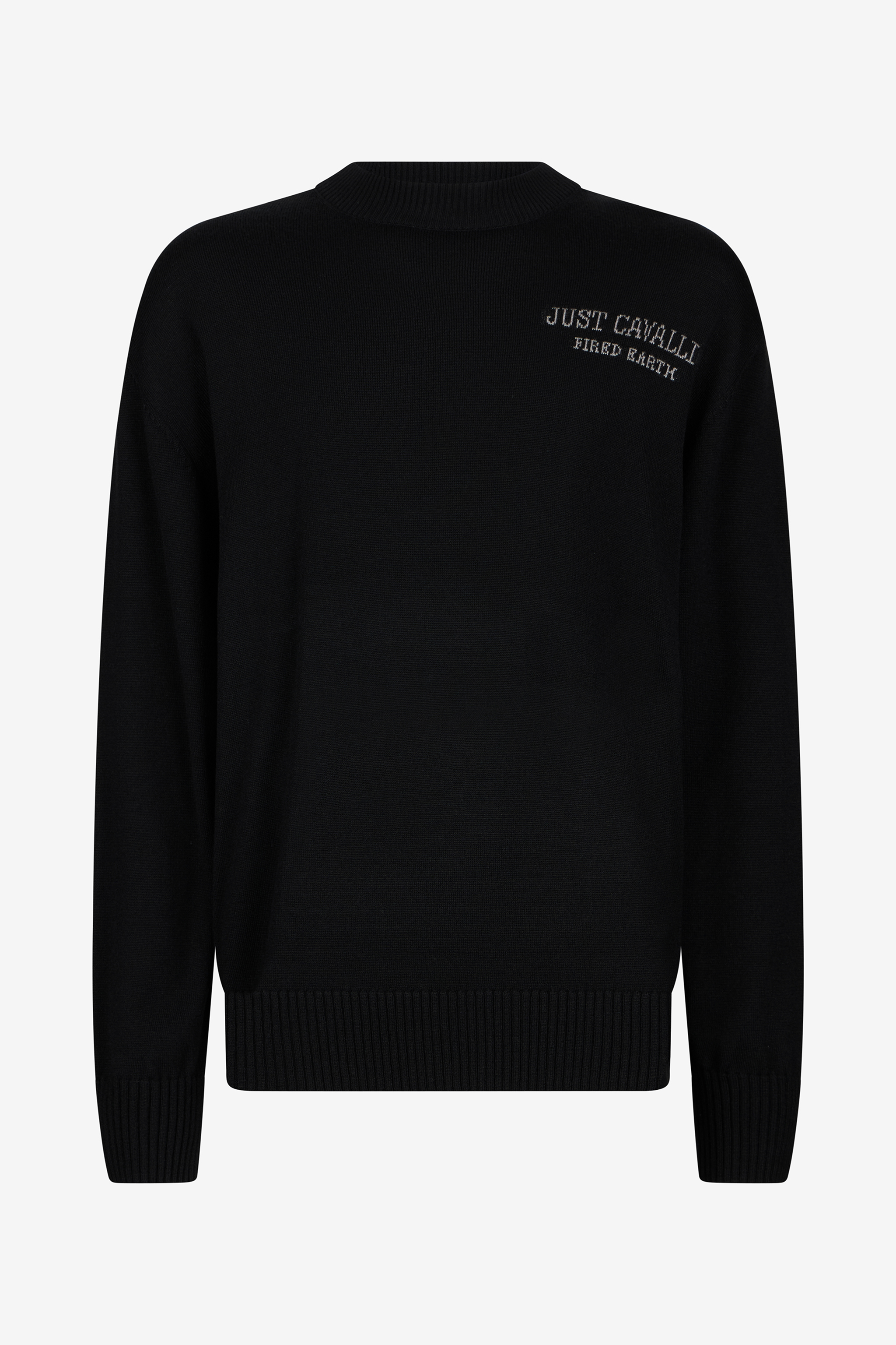 Roberto Cavalli Sweater With Deer Motif In Black