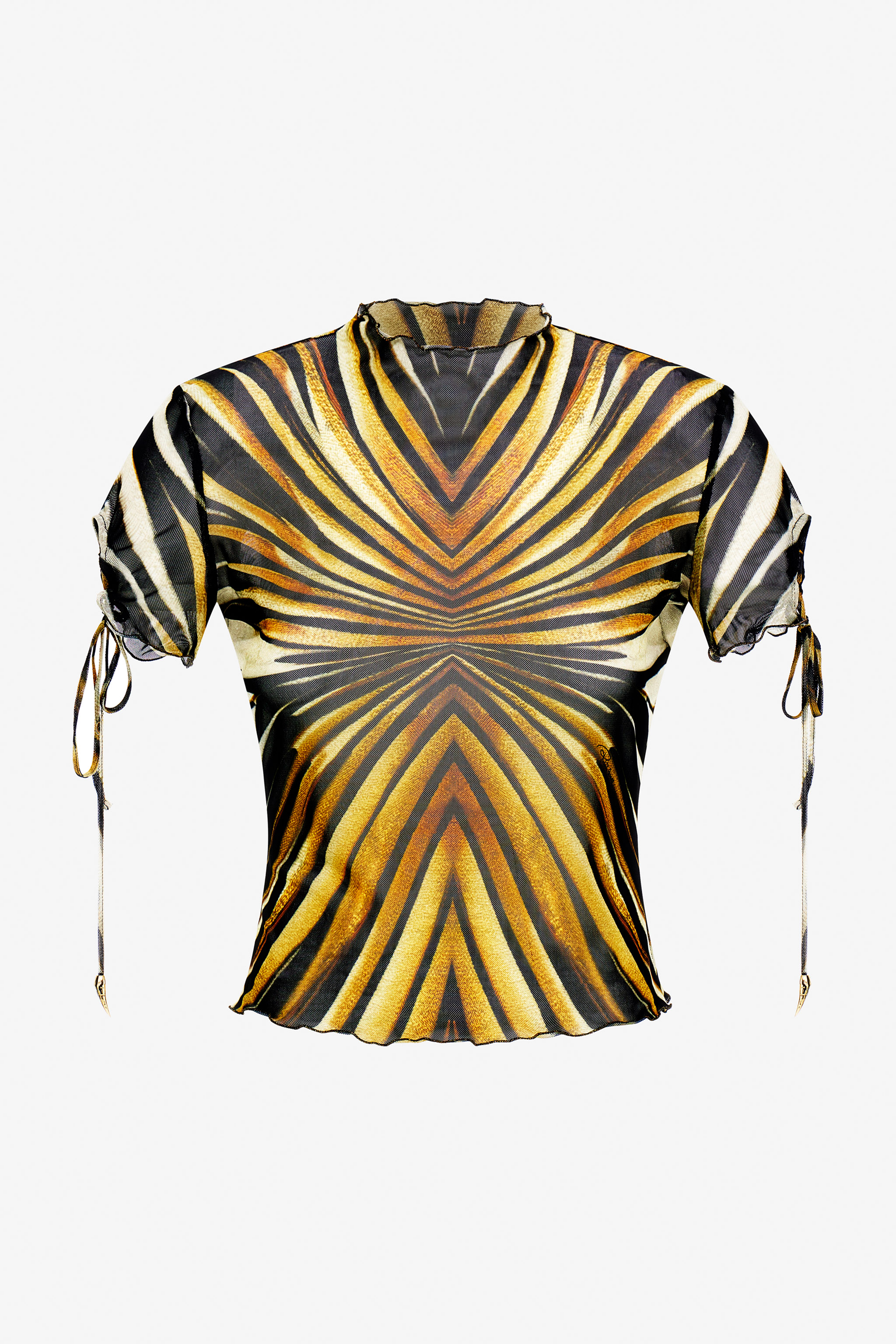 ROBERTO CAVALLI 売れ筋商品|||ロベルトカヴァリ Tシャツ トップス レディース T-shirts Yellow Ray Of Gold Print T-shirt in Gold for Women | Roberto Cavalli®