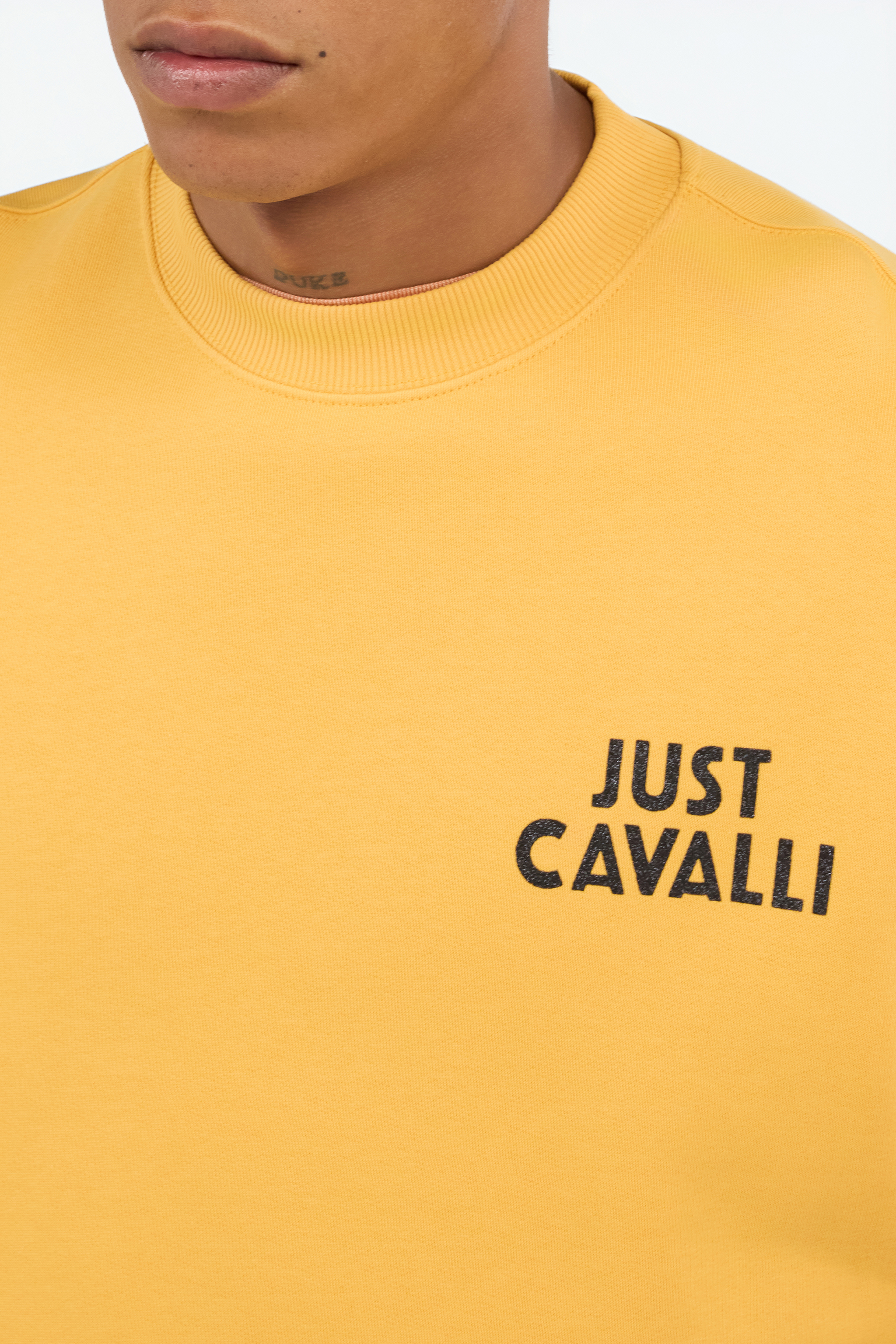 Roberto Cavalli Tattoo Heart Print Sweatshirt In Orange