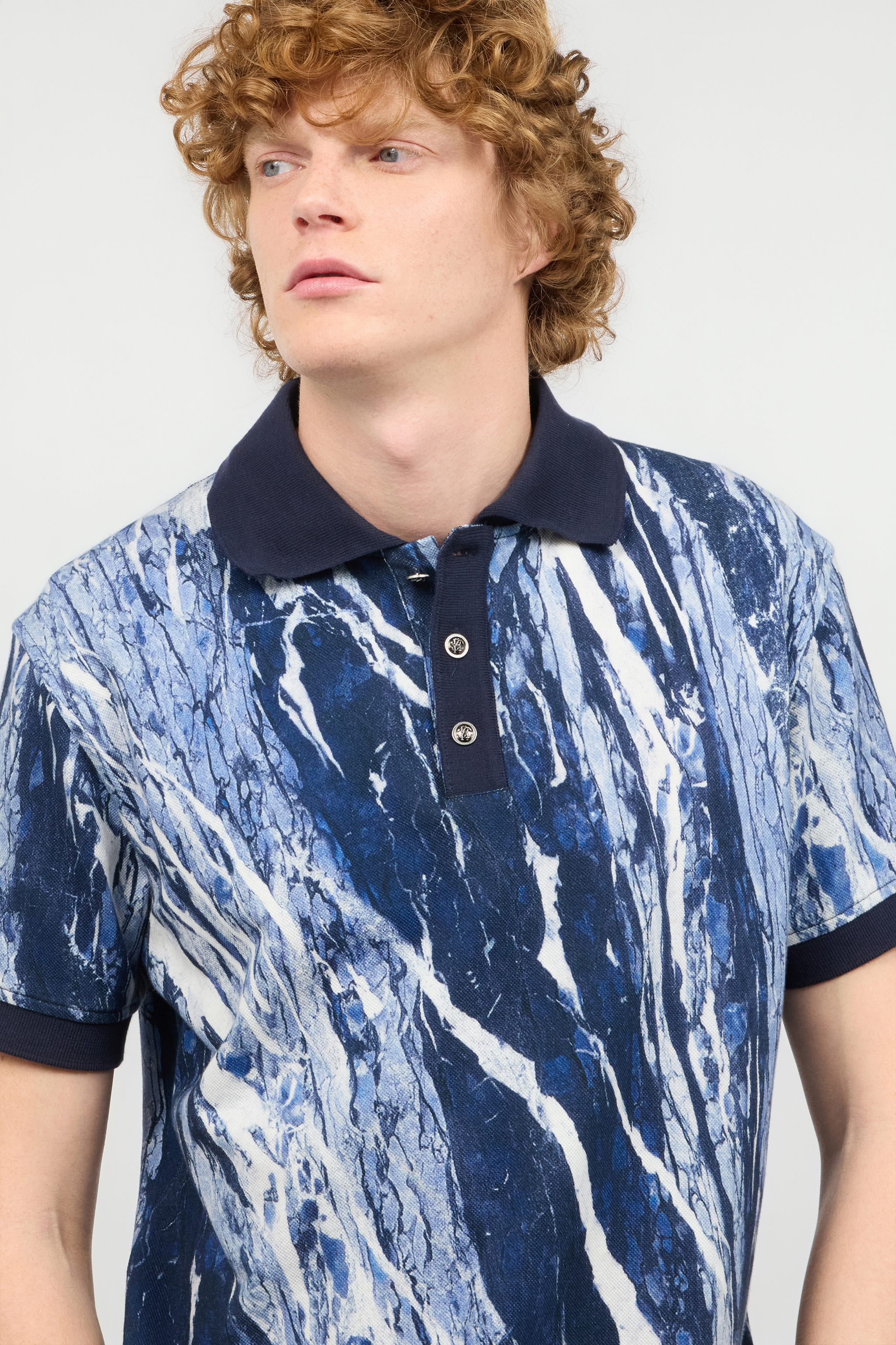 Roberto Cavalli Rubane Print Polo In Blue