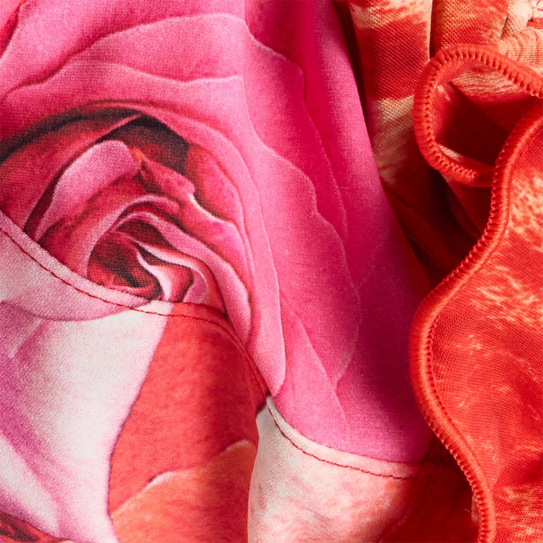 Roberto Cavalli Garden Rose And Cheetah Skin Bikini In Rosa
