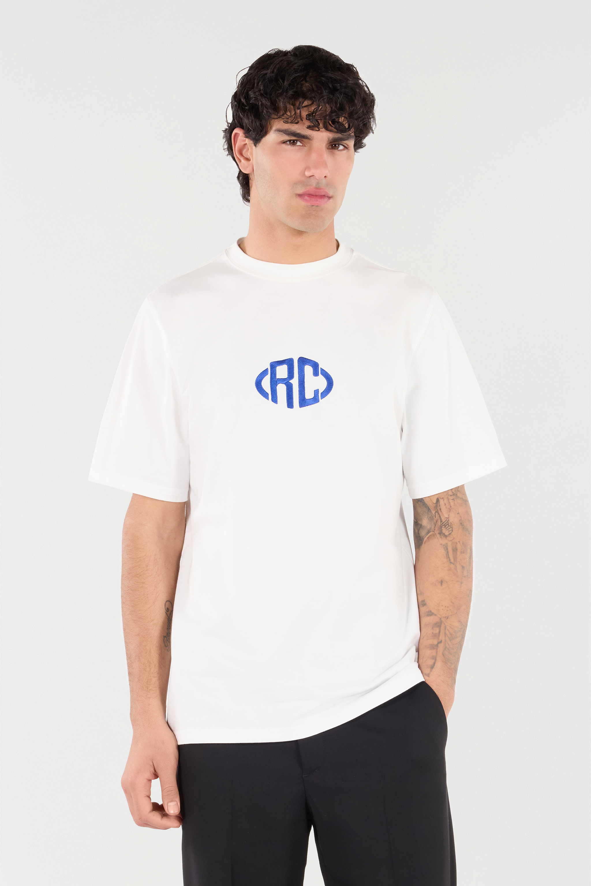 Roberto Cavalli Cotton T-shirt With Monogram In White