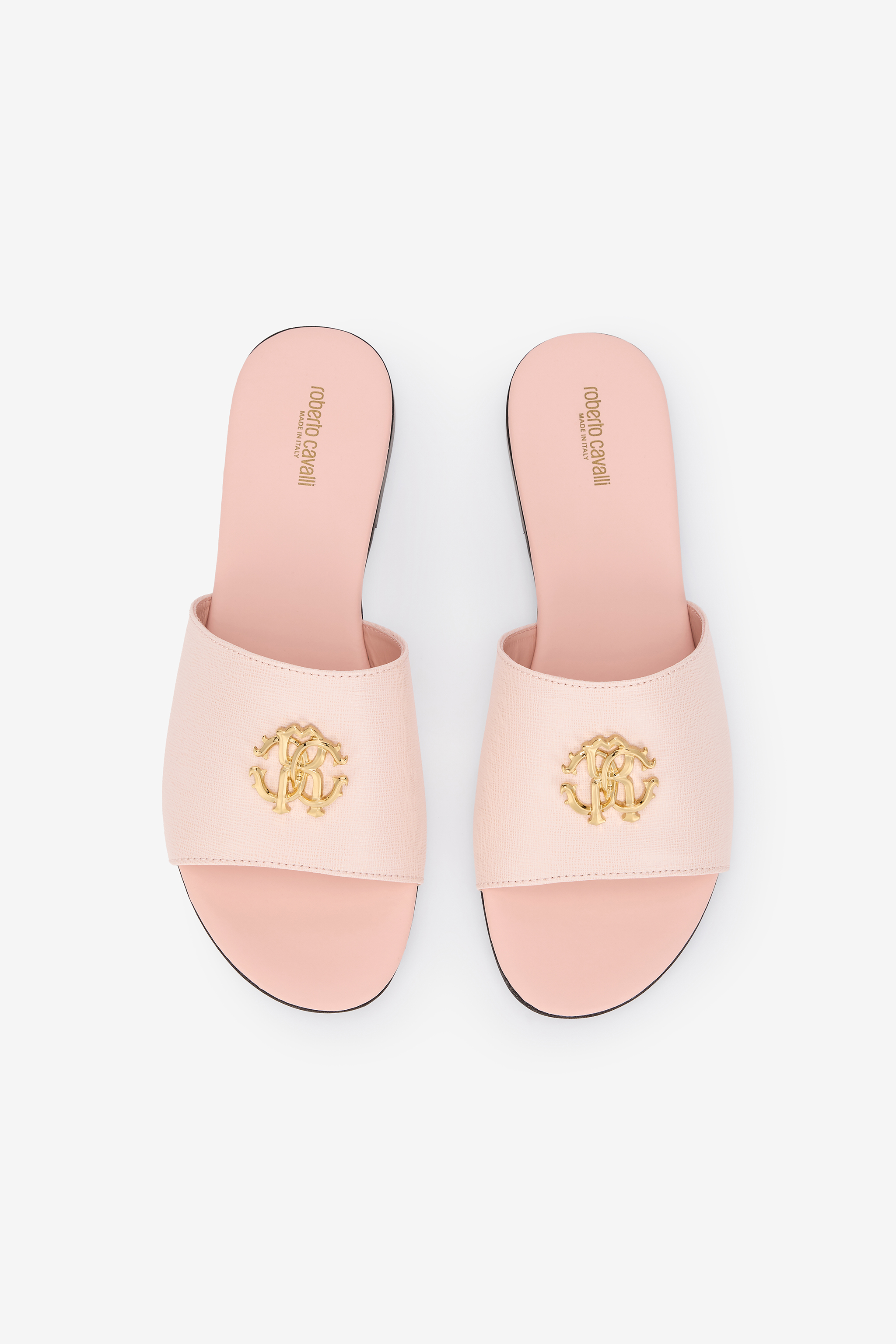 Roberto Cavalli Pink Sandal With Monogram Rc In Pink
