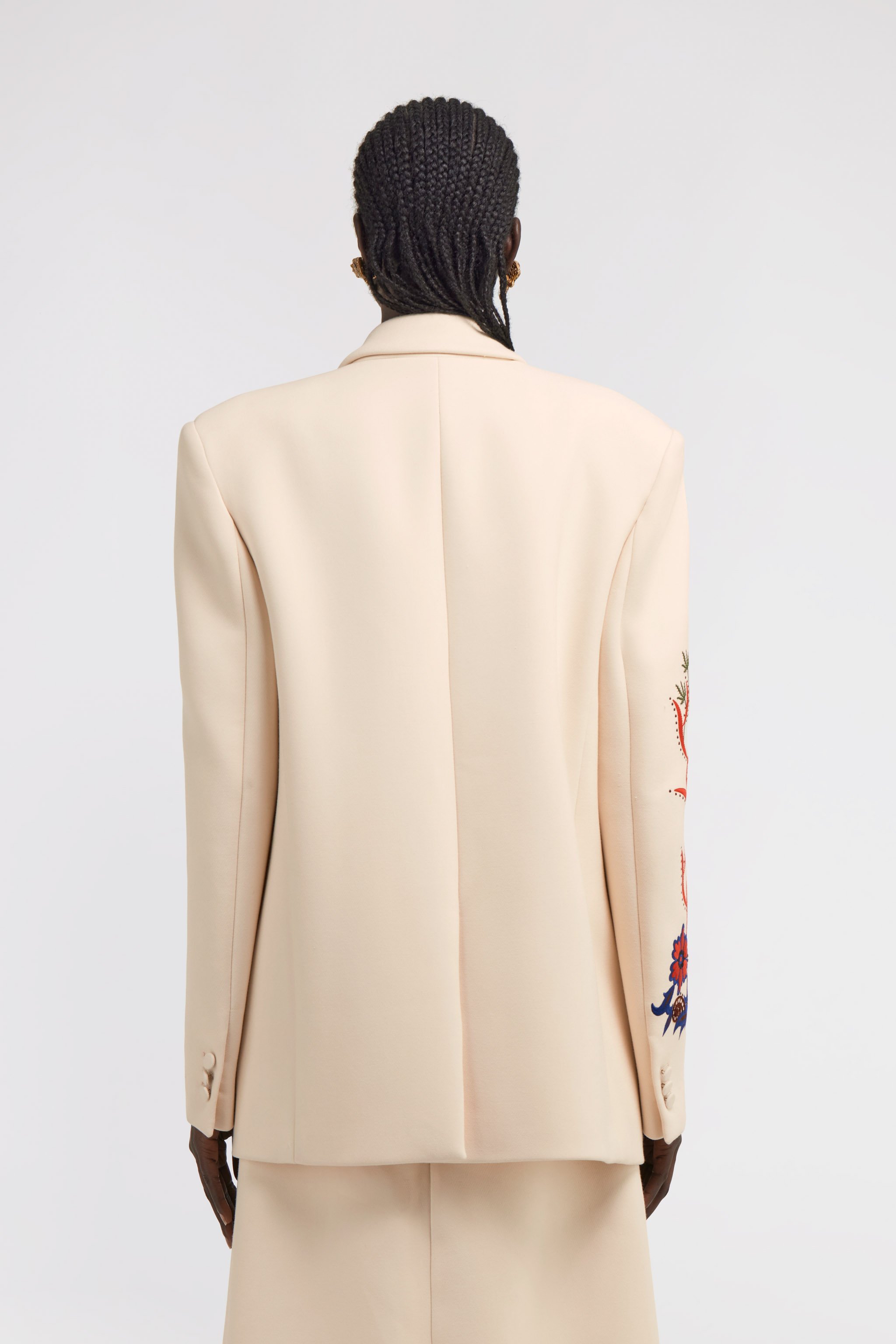 Roberto Cavalli Floral Print Jacket In Ivory