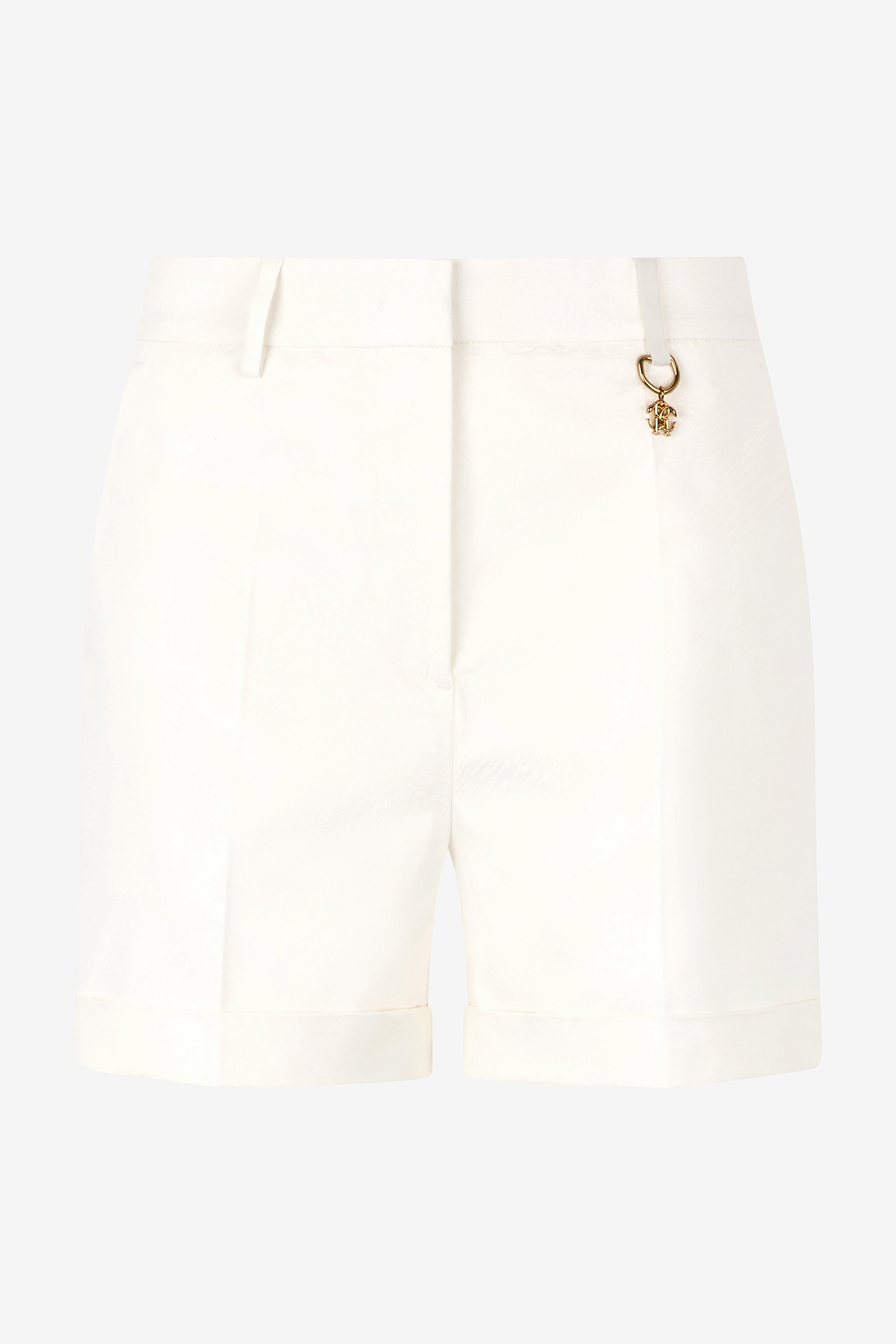 Roberto Cavalli Solid-color Python-print Shorts In Ivory