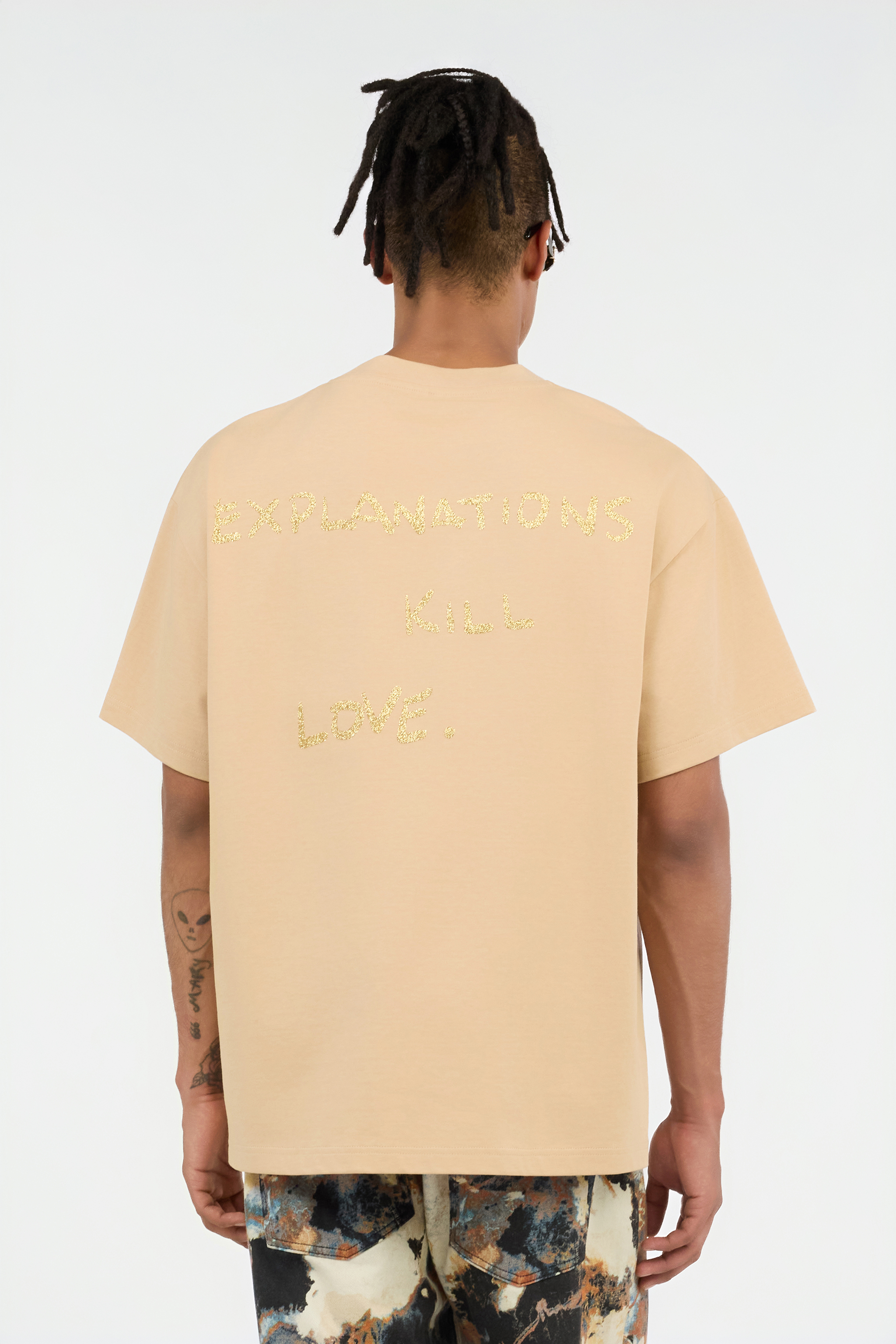 Beige Graphic Print T-shirt