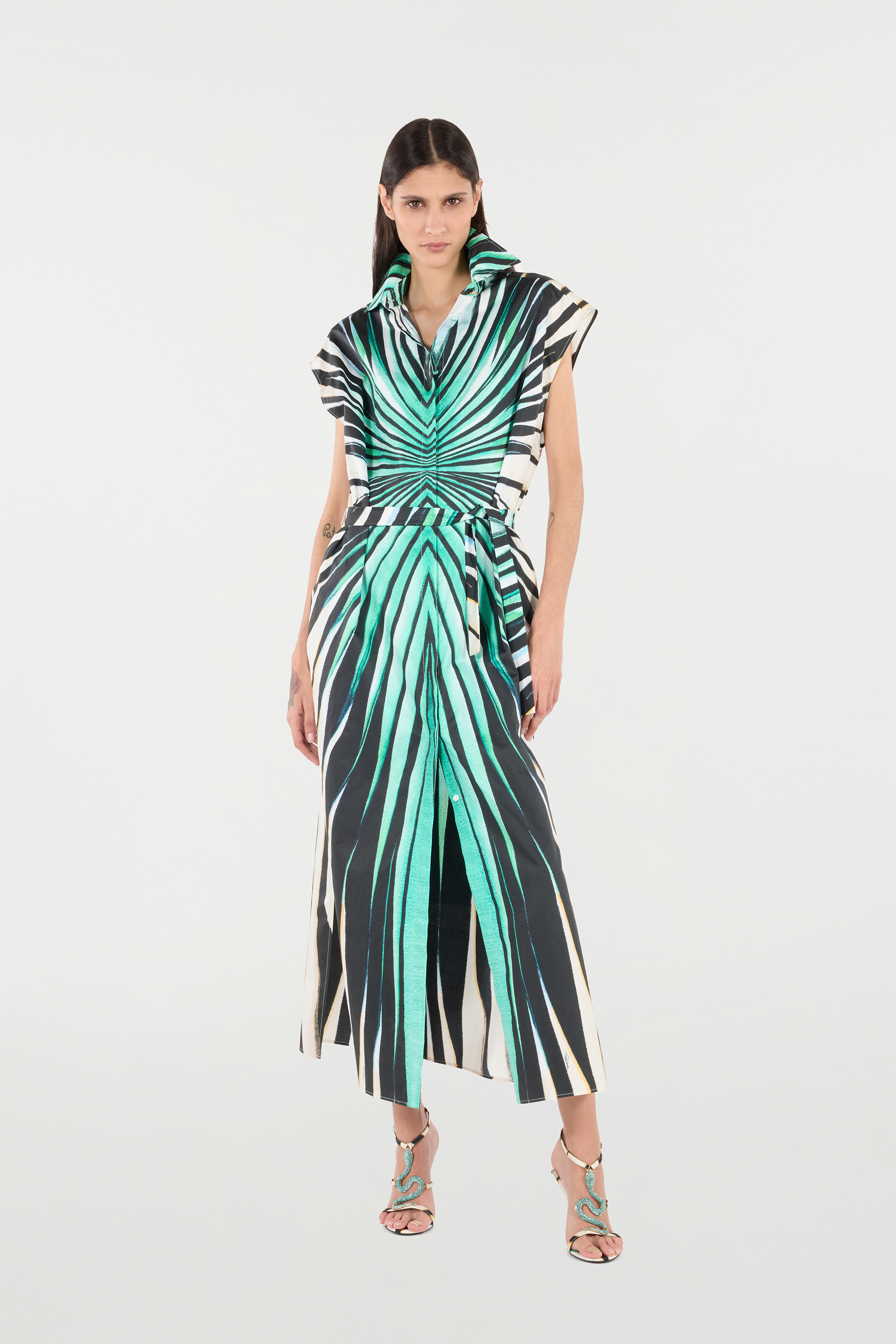 ROBERTO CAVALLI MIDIKLEID MIT RAY OF SEA PRINT