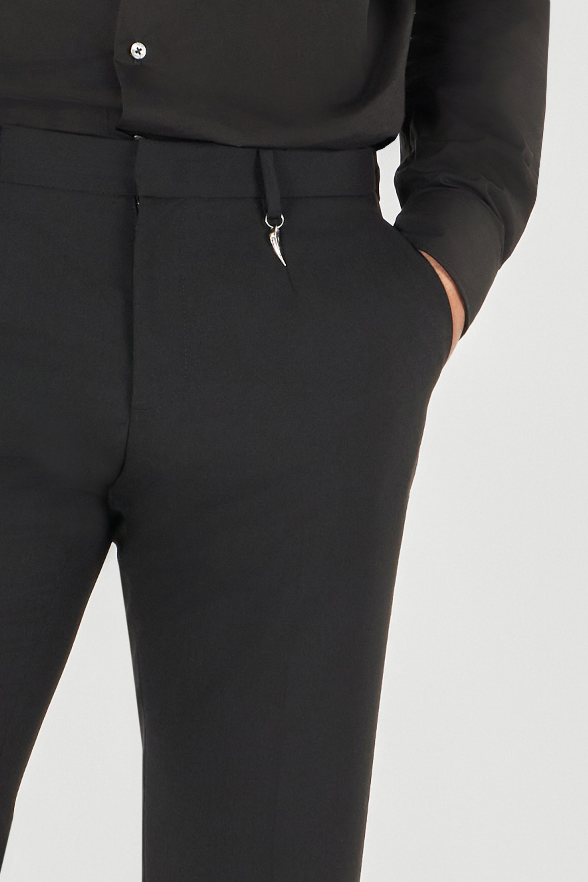 Roberto Cavalli Tiger Tooth Tailored Trousers In Black