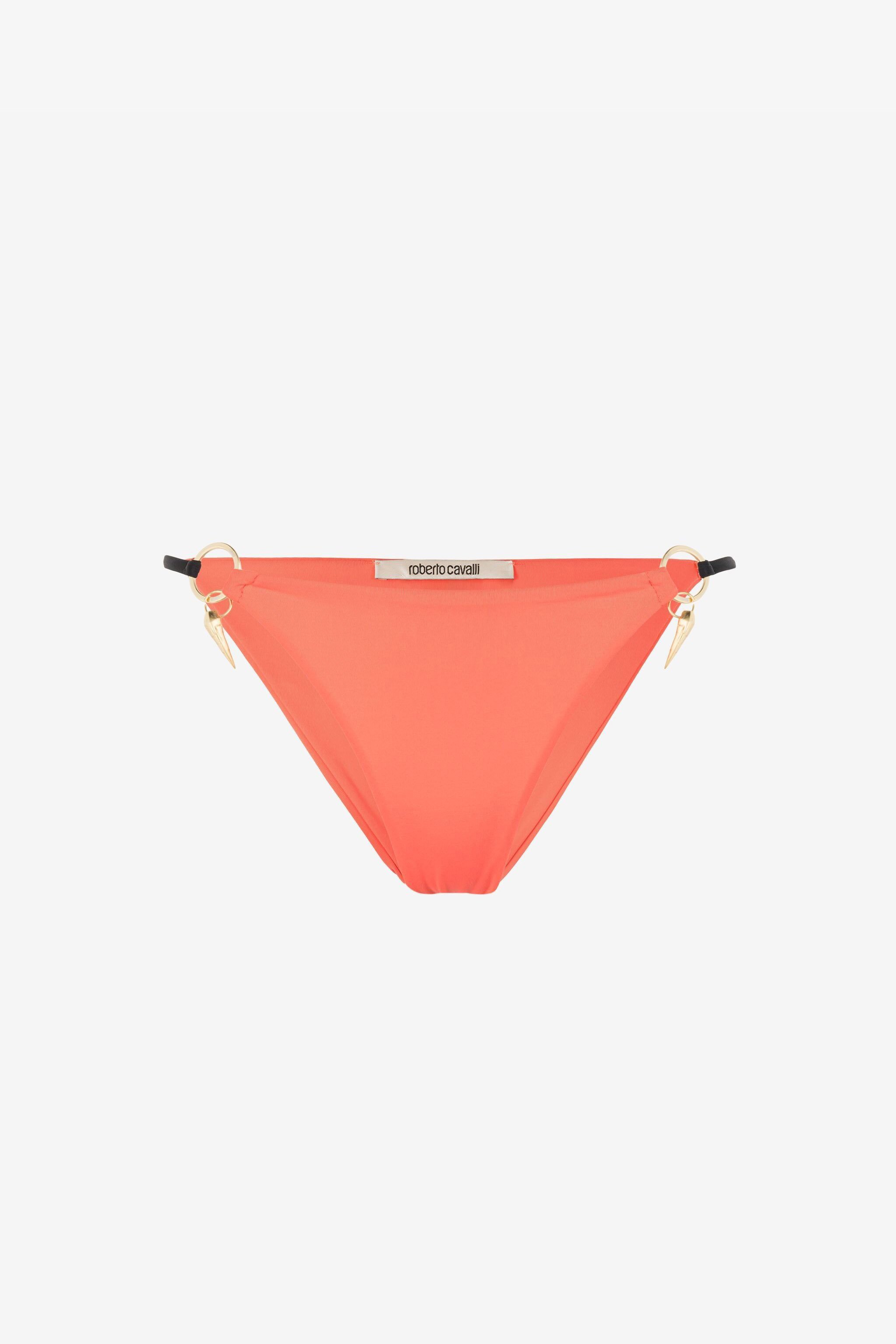 Tiger tooth charm bikini briefs in Orange for Women Roberto Cavalli